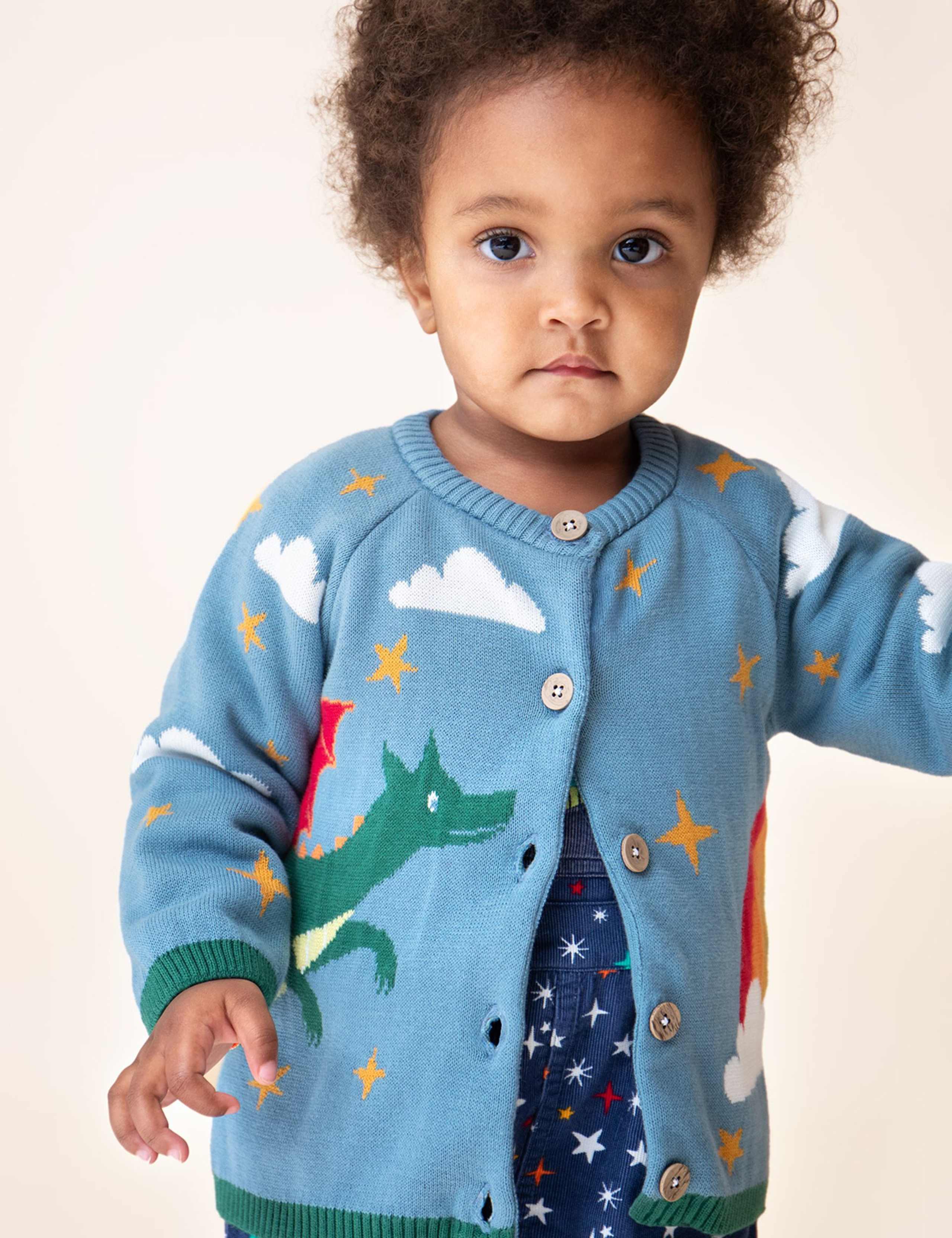Pure Cotton Dragon Knitted Cardigan (0-5 Yrs) 3 of 4