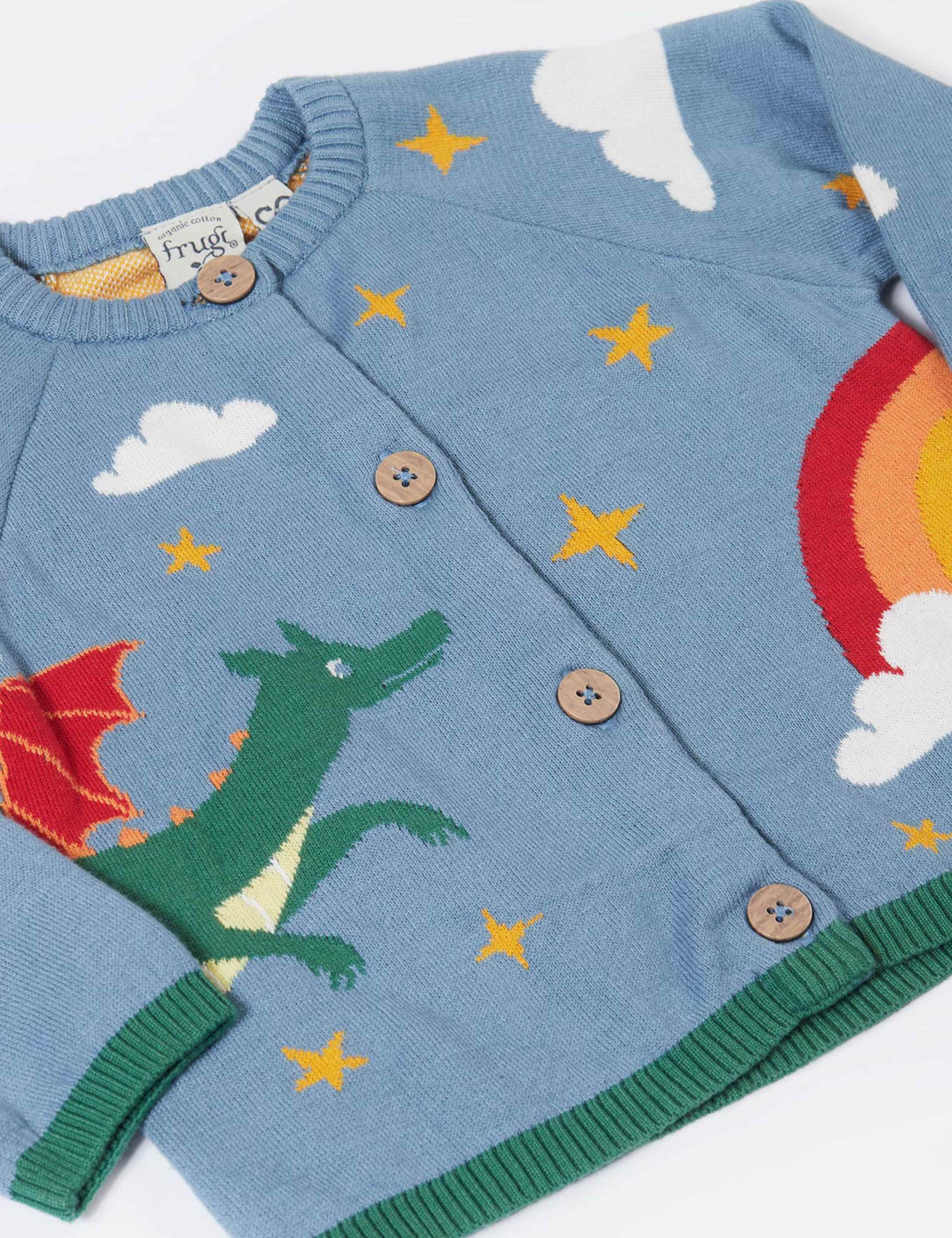 Pure Cotton Dragon Knitted Cardigan (0-5 Yrs) 4 of 4