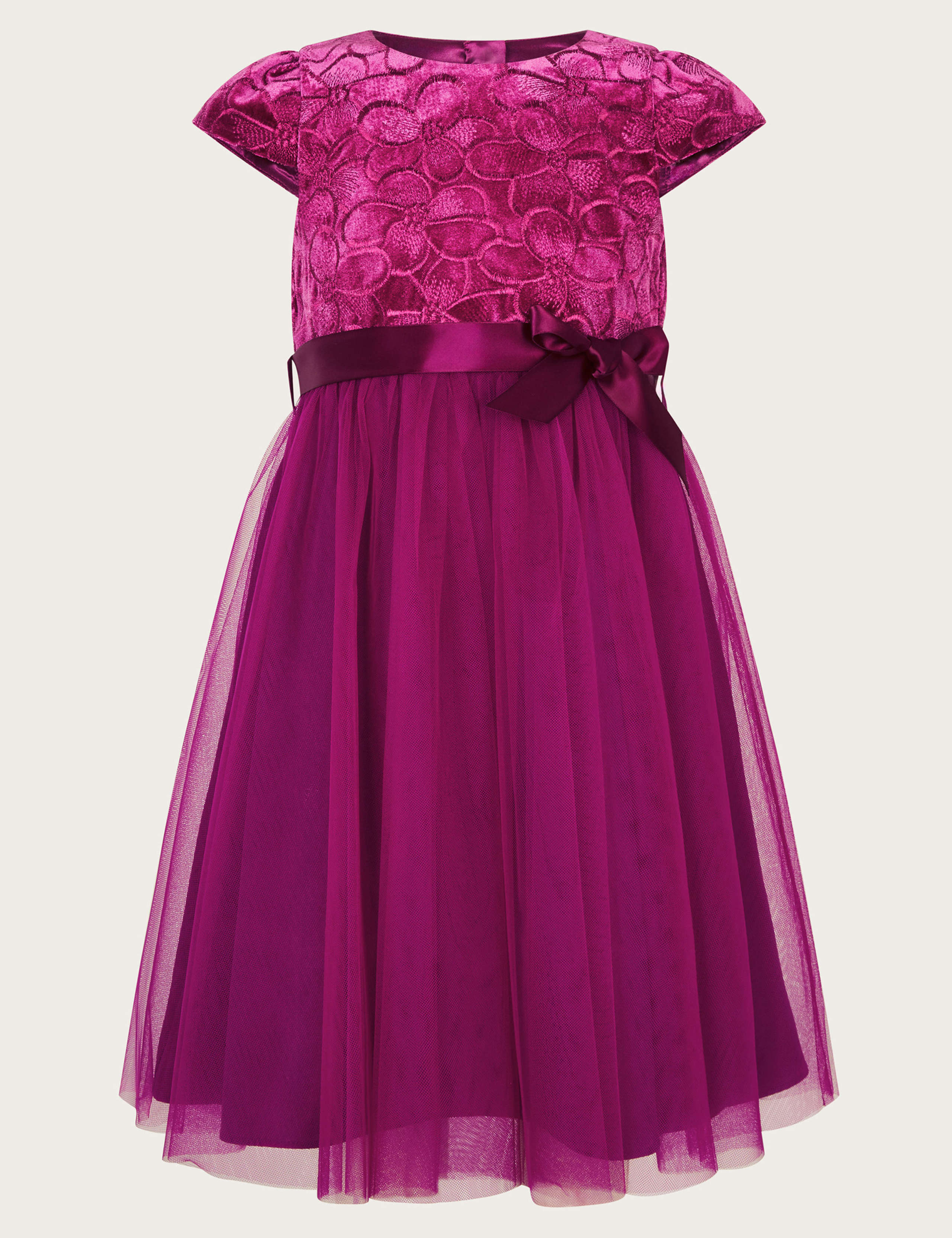 Velvet Embroidered Tulle Occasion Dress (3-13 Yrs) 2 of 4