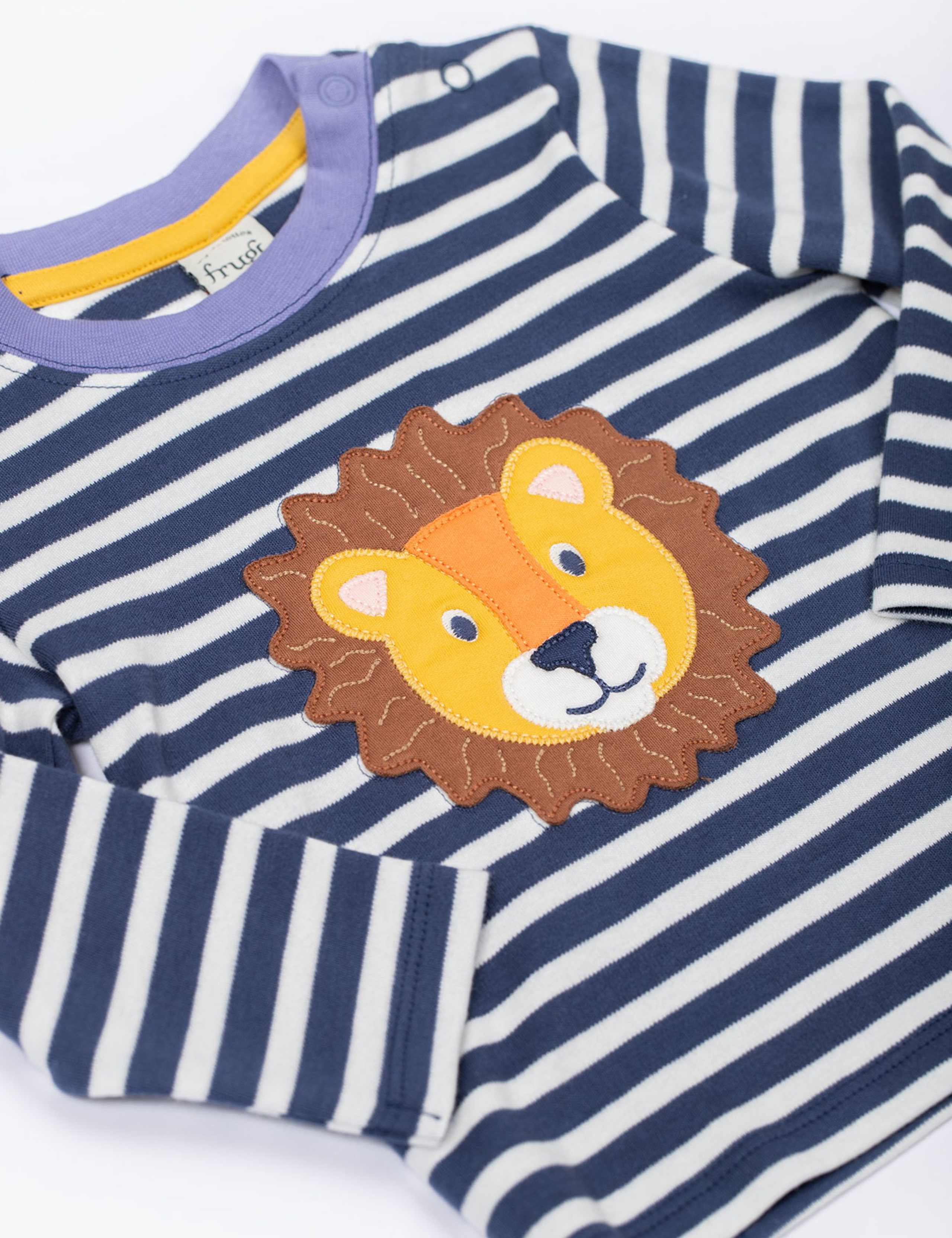 Pure Cotton Striped Lion Top (0-5 Yrs) 3 of 3