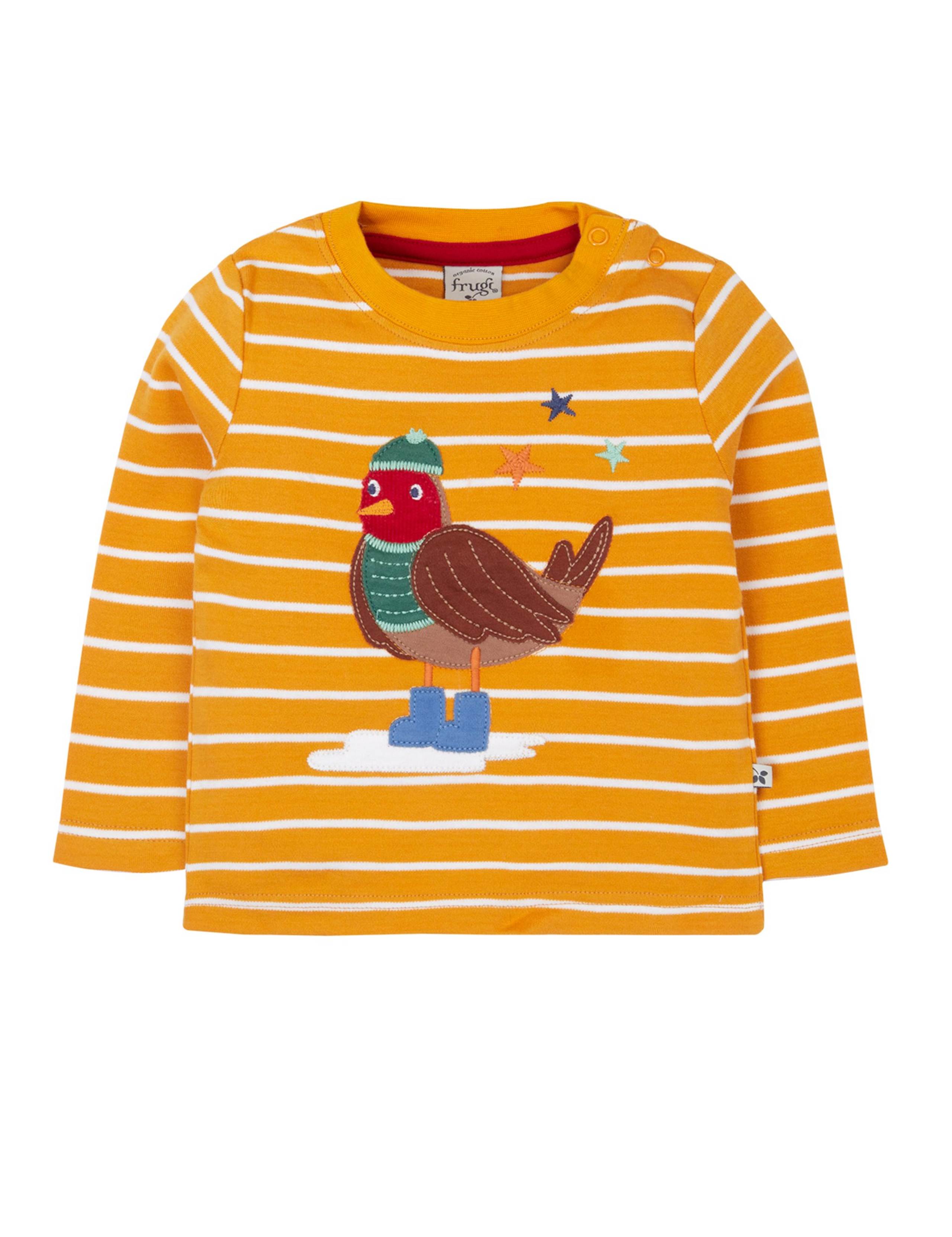Pure Cotton Striped Bird Top (0-4 Yrs) 1 of 3