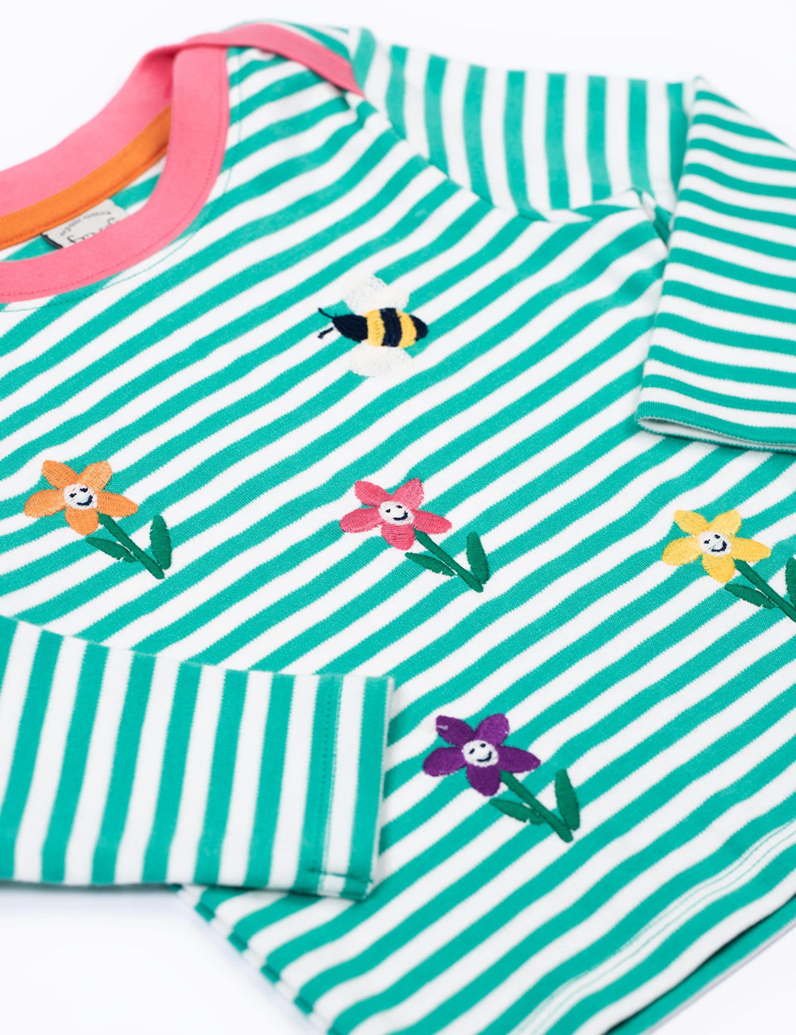 Pure Cotton Striped Embroidered Top (0-5 Yrs) 3 of 3