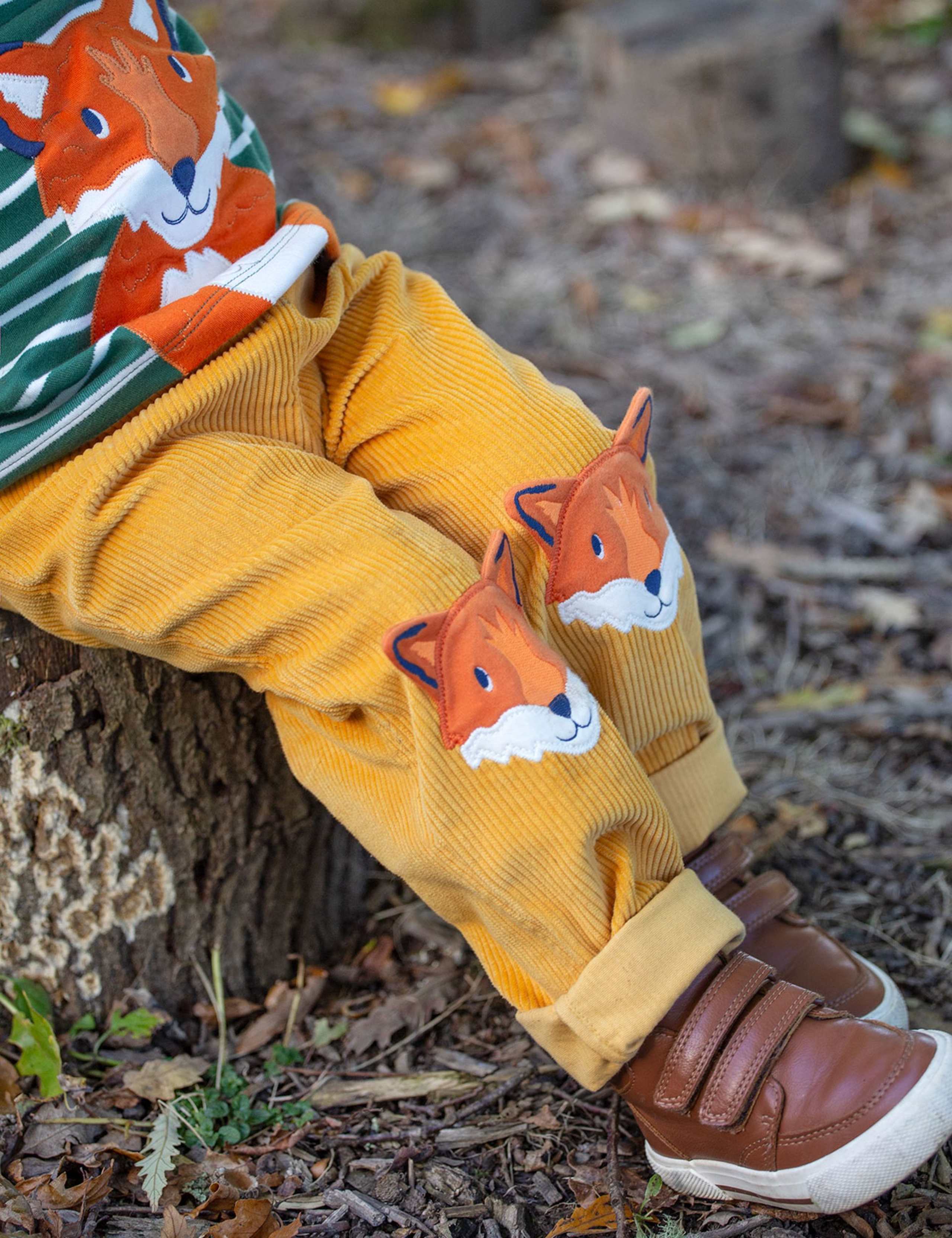 Pure Cotton Cord Fox Appliqué Trousers (0-5 Yrs) 3 of 5