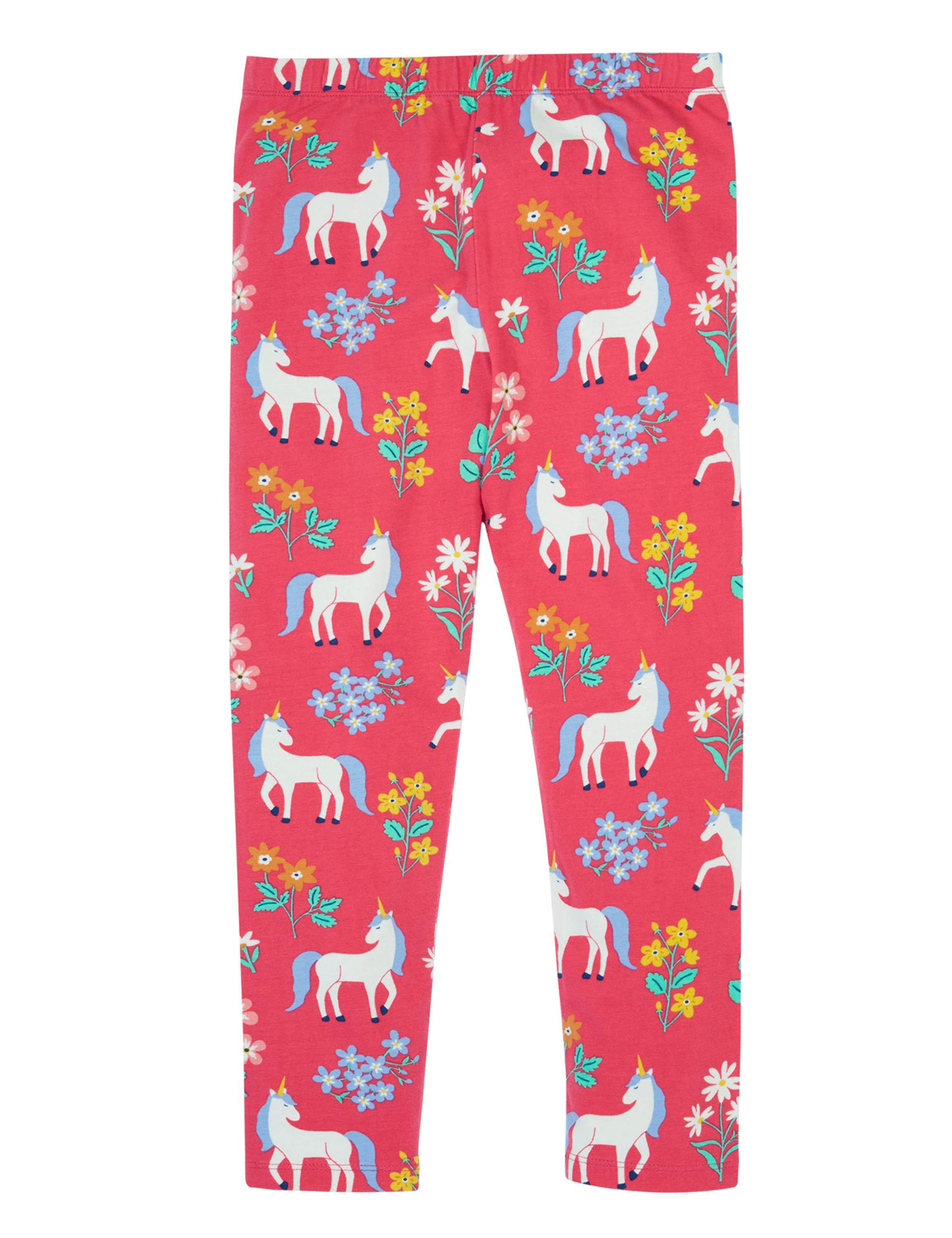 Cotton Rich Unicorn & Floral Leggings (2-10 Yrs) 2 of 4