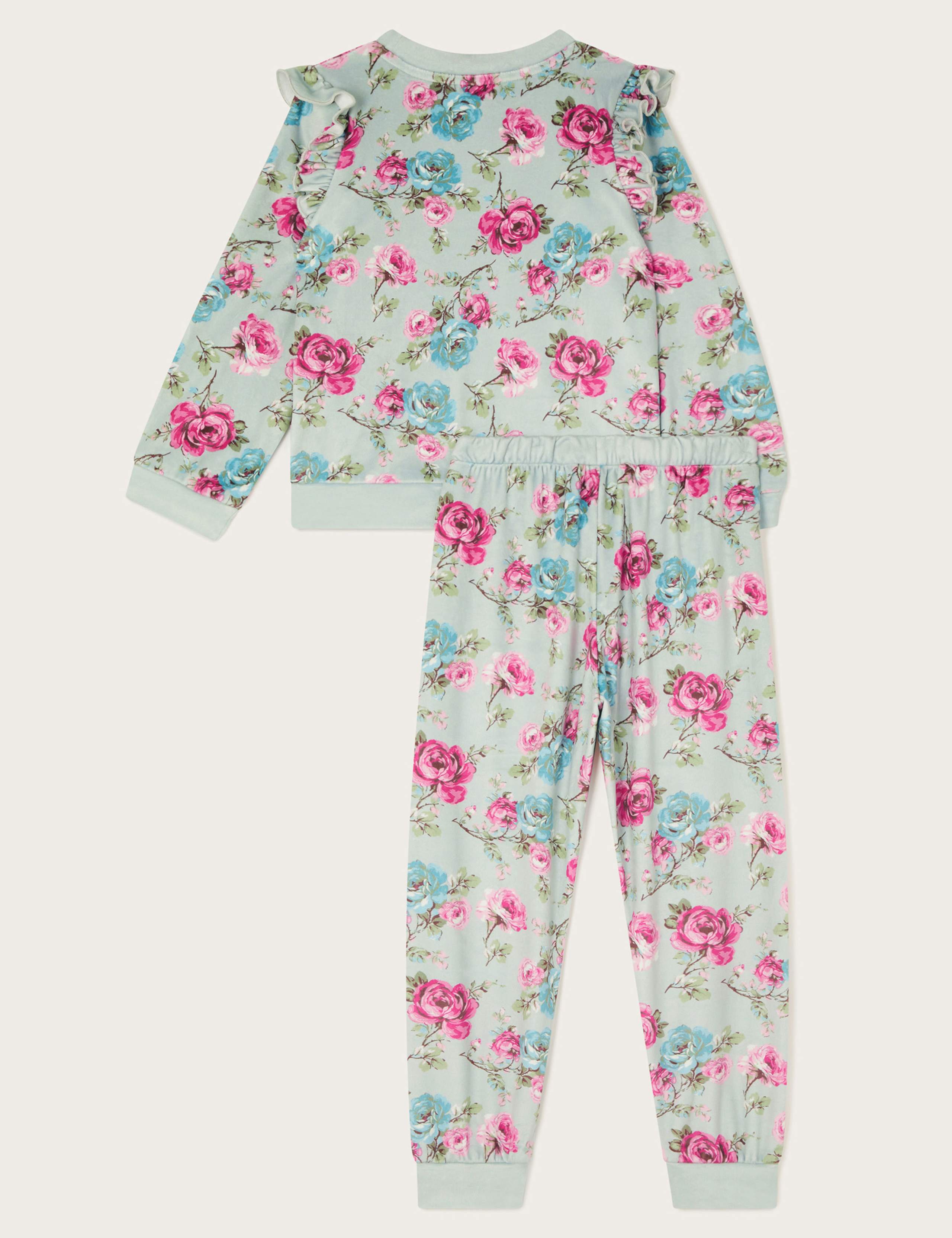 Velour Floral Pyjamas (3-13 Yrs) 2 of 4