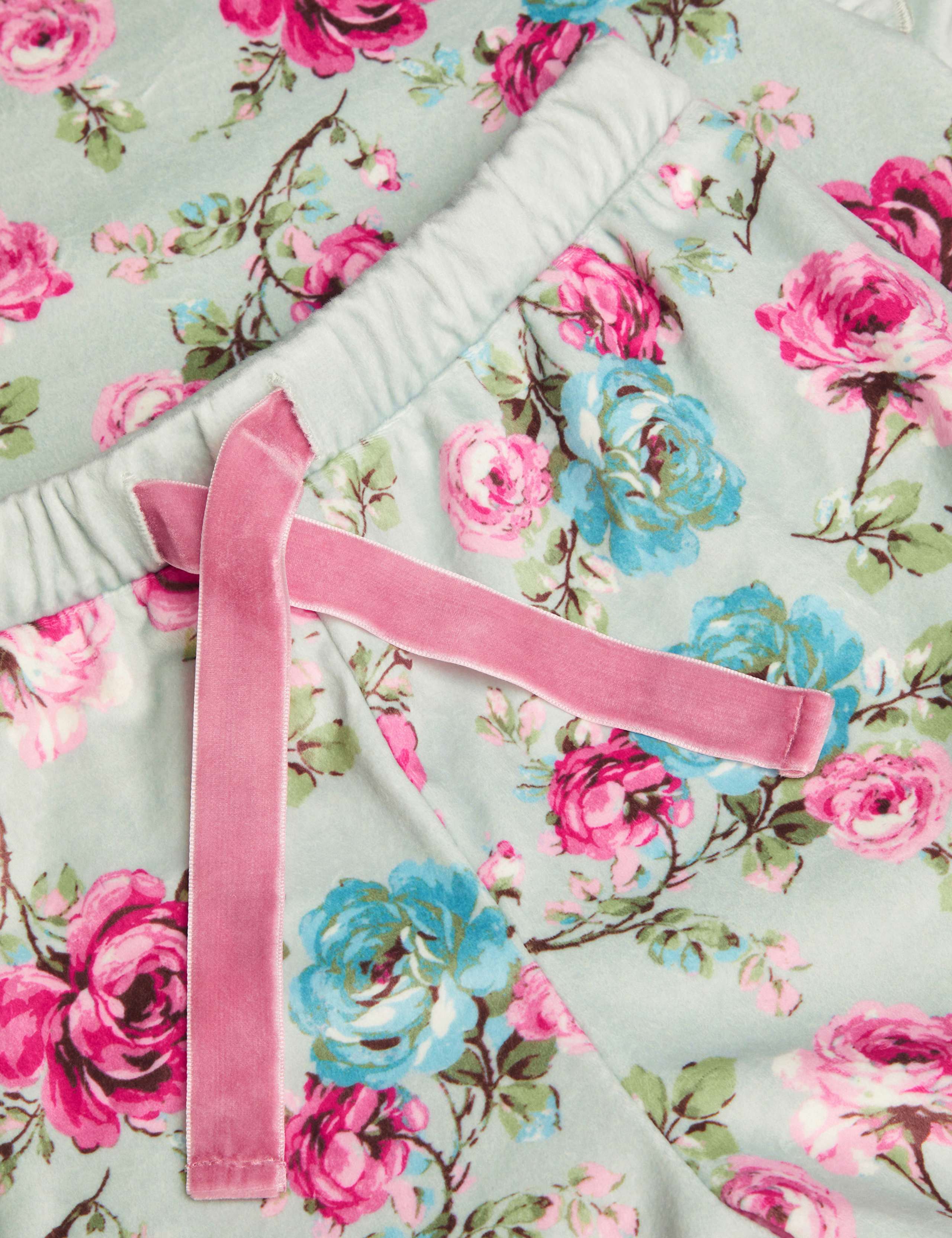 Velour Floral Pyjamas (3-13 Yrs) 3 of 4