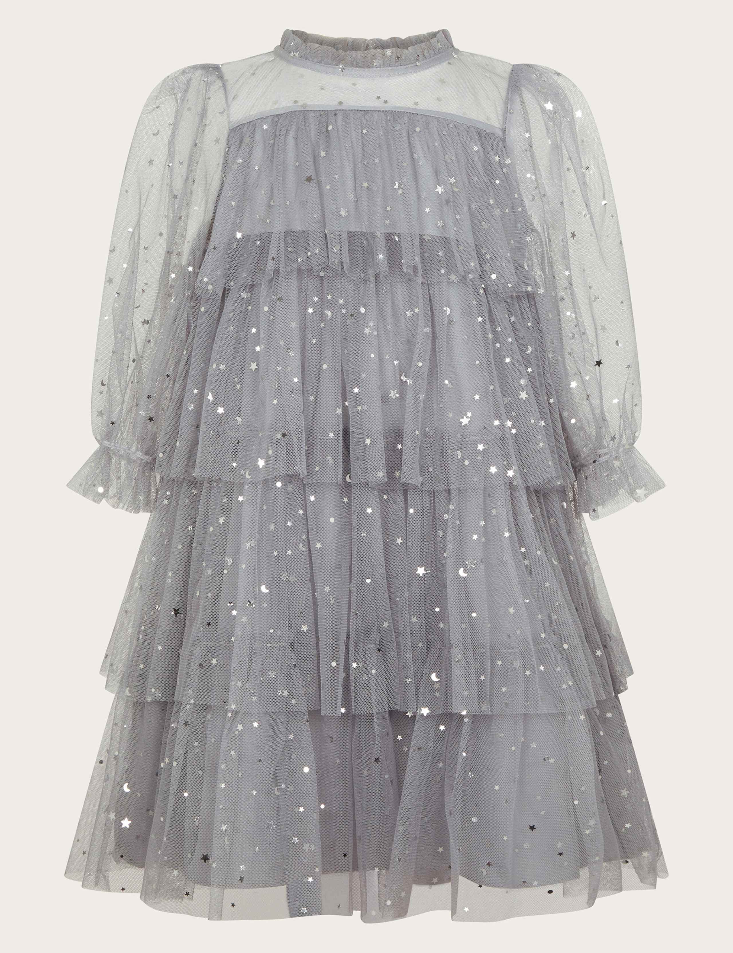 Foil Star Tulle Tiered Party Dress (3-13 Yrs) 1 of 3
