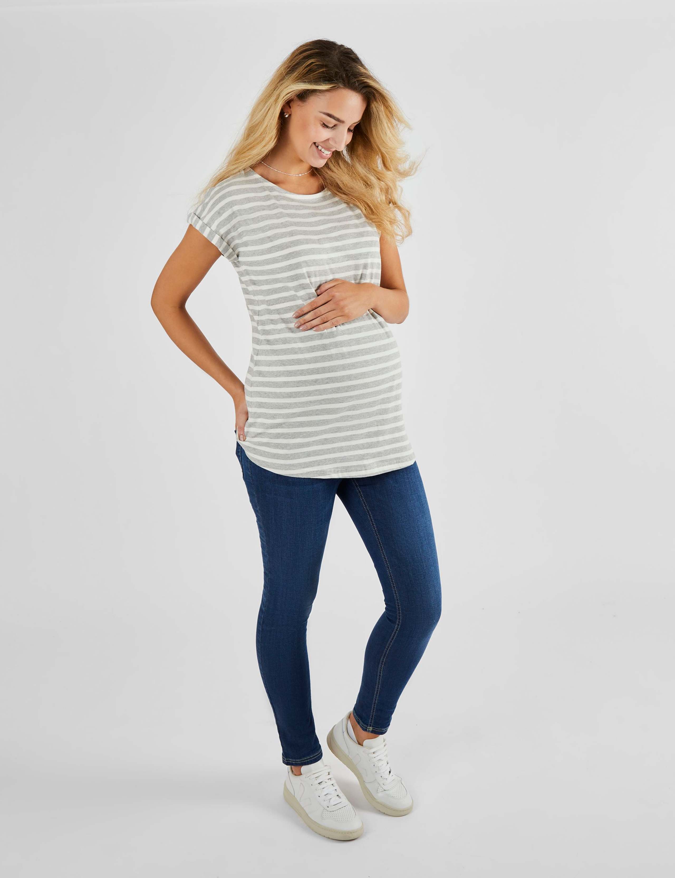 Maternity Pure Cotton Striped T-Shirt 2 of 4