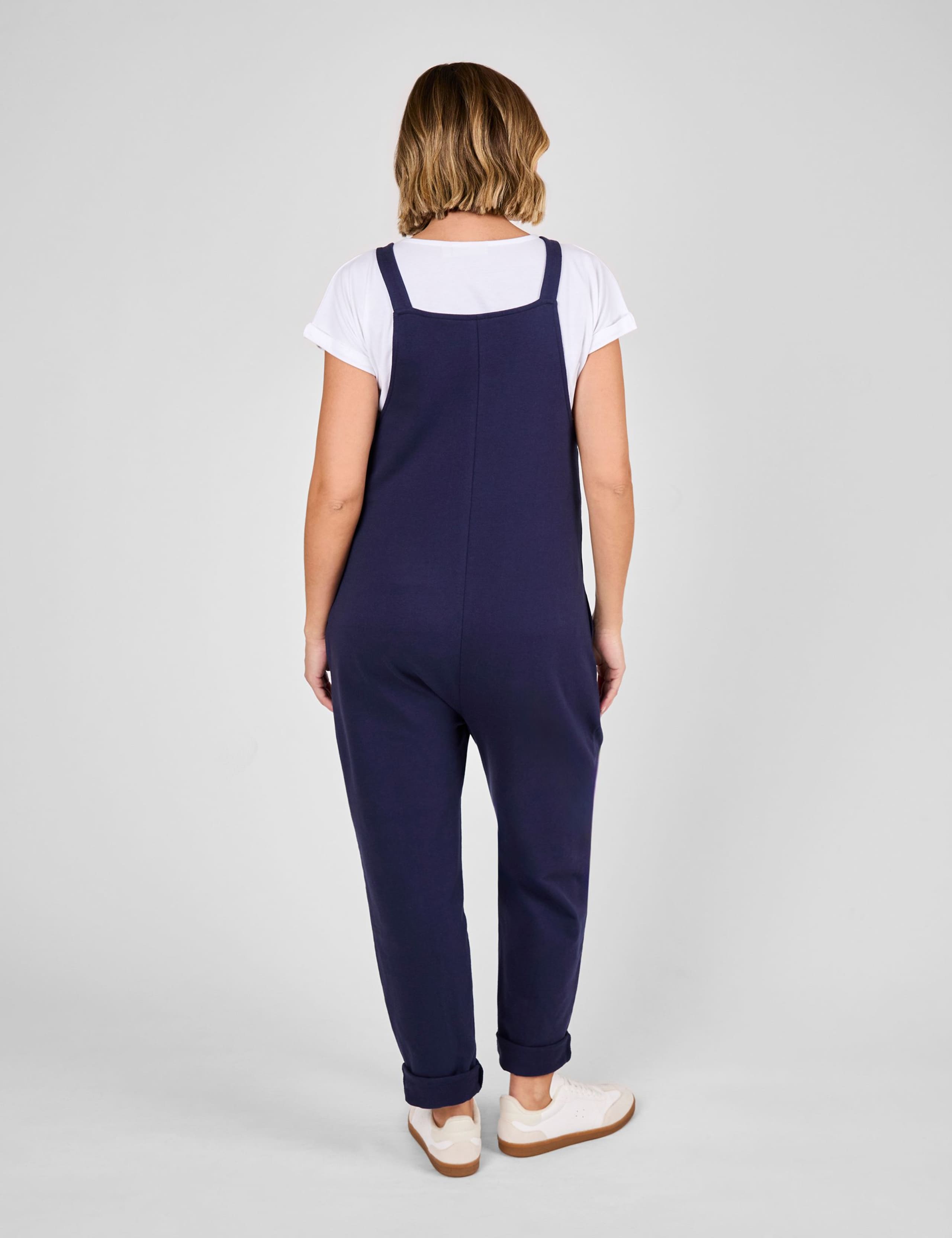 Maternity Pure Cotton Jersey Dungarees 3 of 4