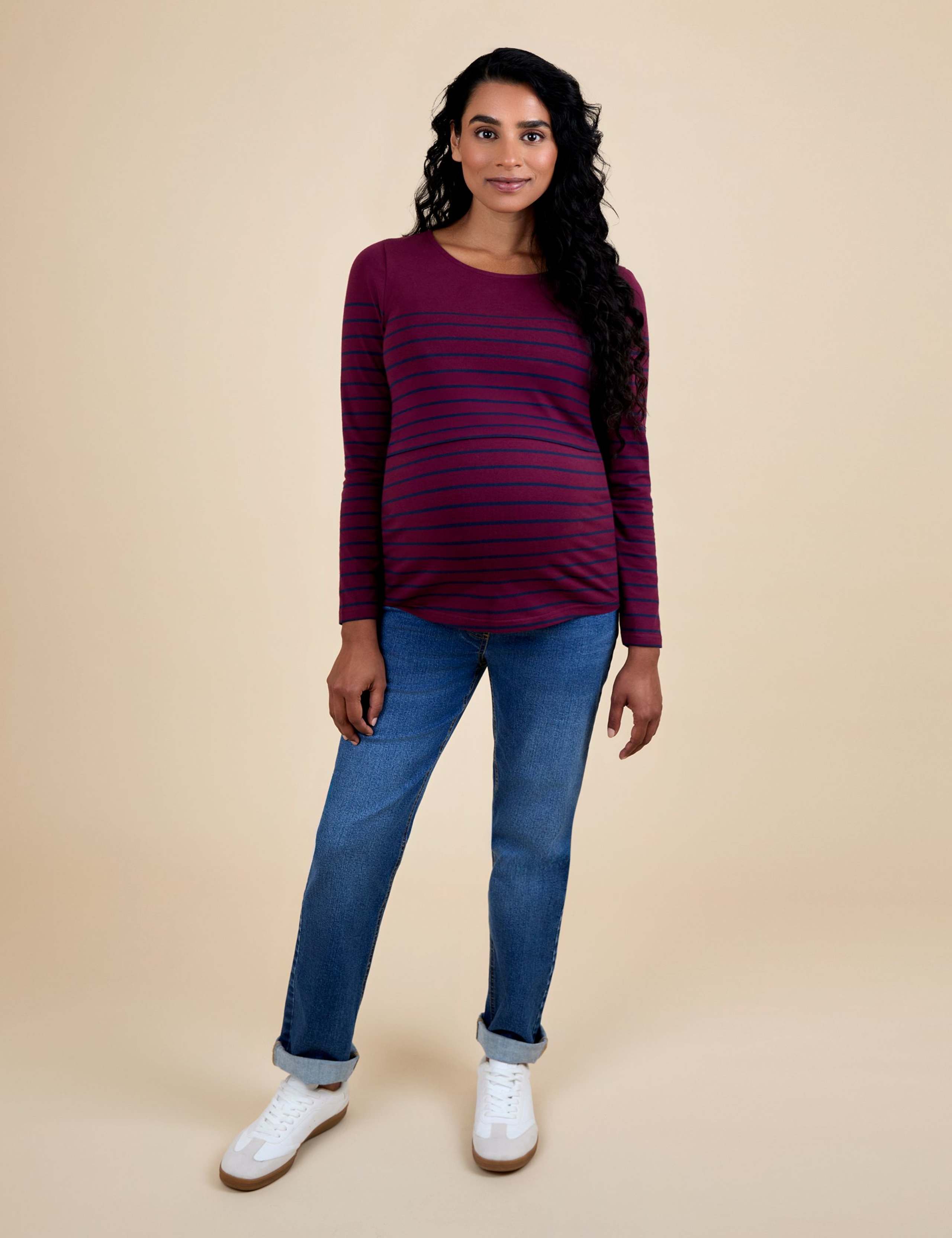 Maternity Cotton Rich Striped Nursing Top 2 of 5