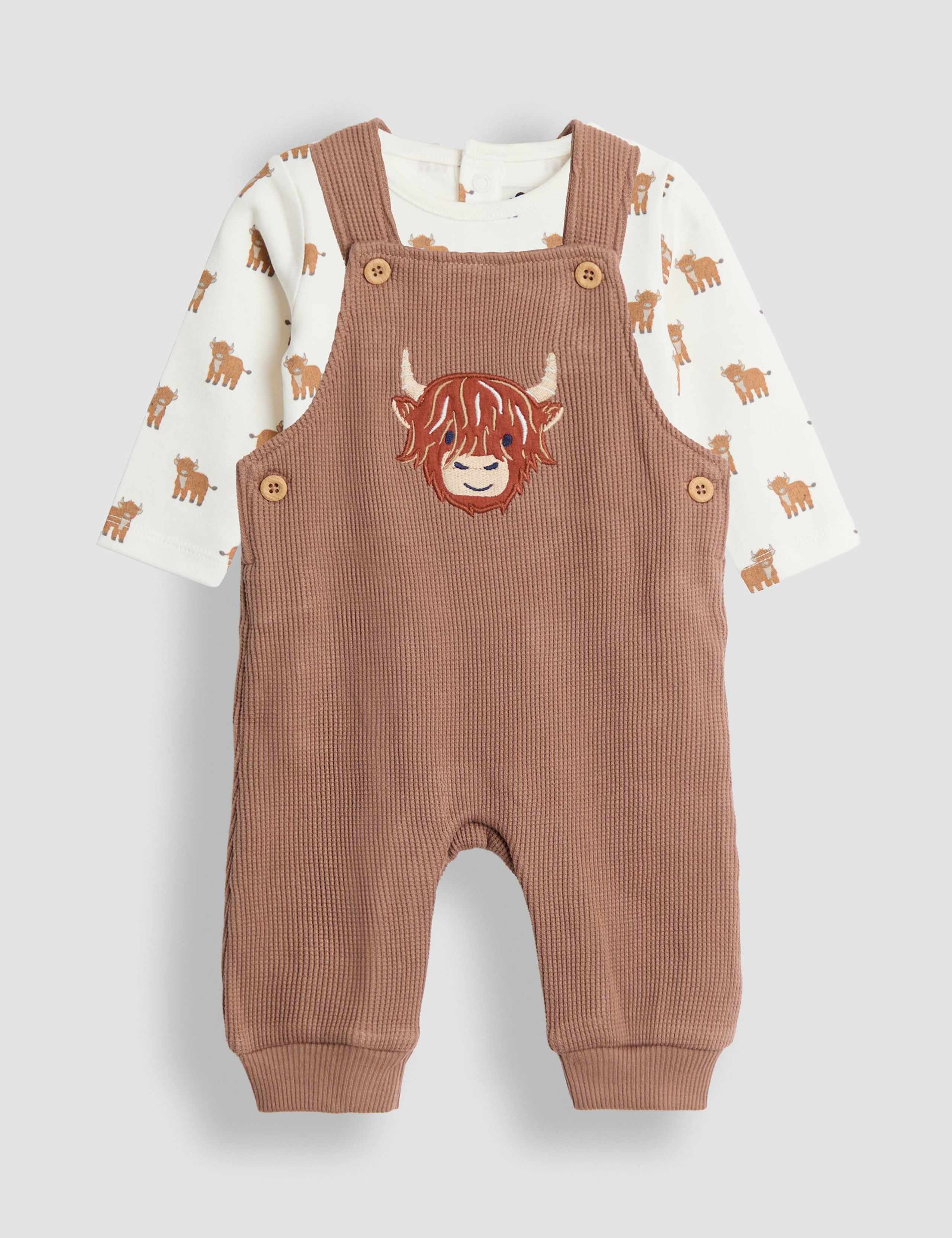 Pure Cotton Dungarees (0-24 Mths) 1 of 5