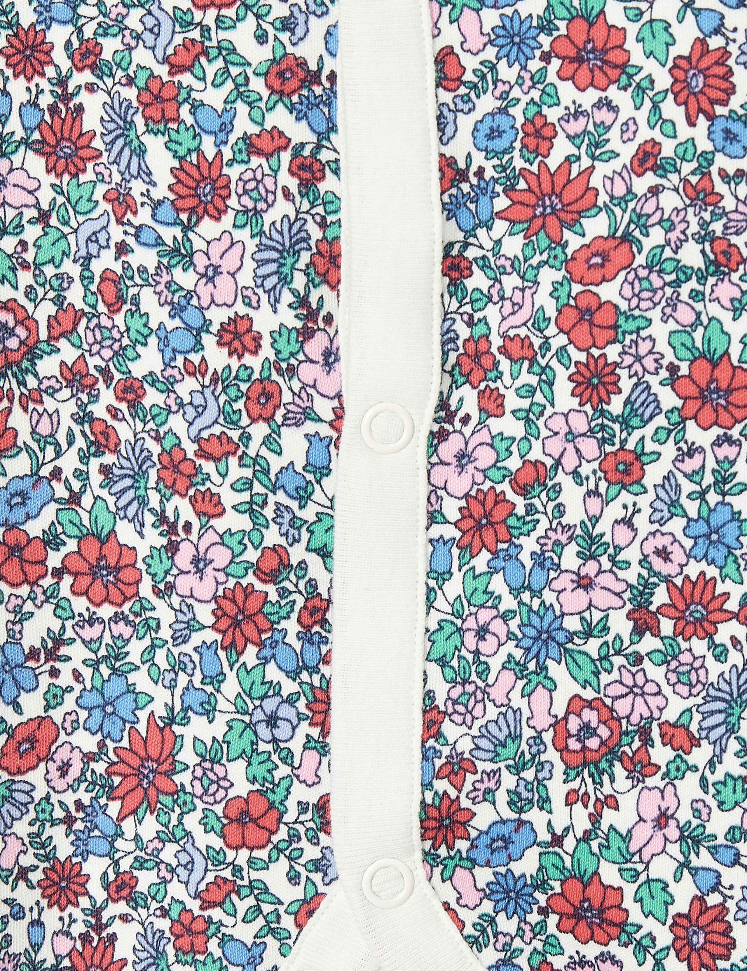 Pure Cotton Ditsy Floral Sleepsuit (0-18 Mths) 4 of 4