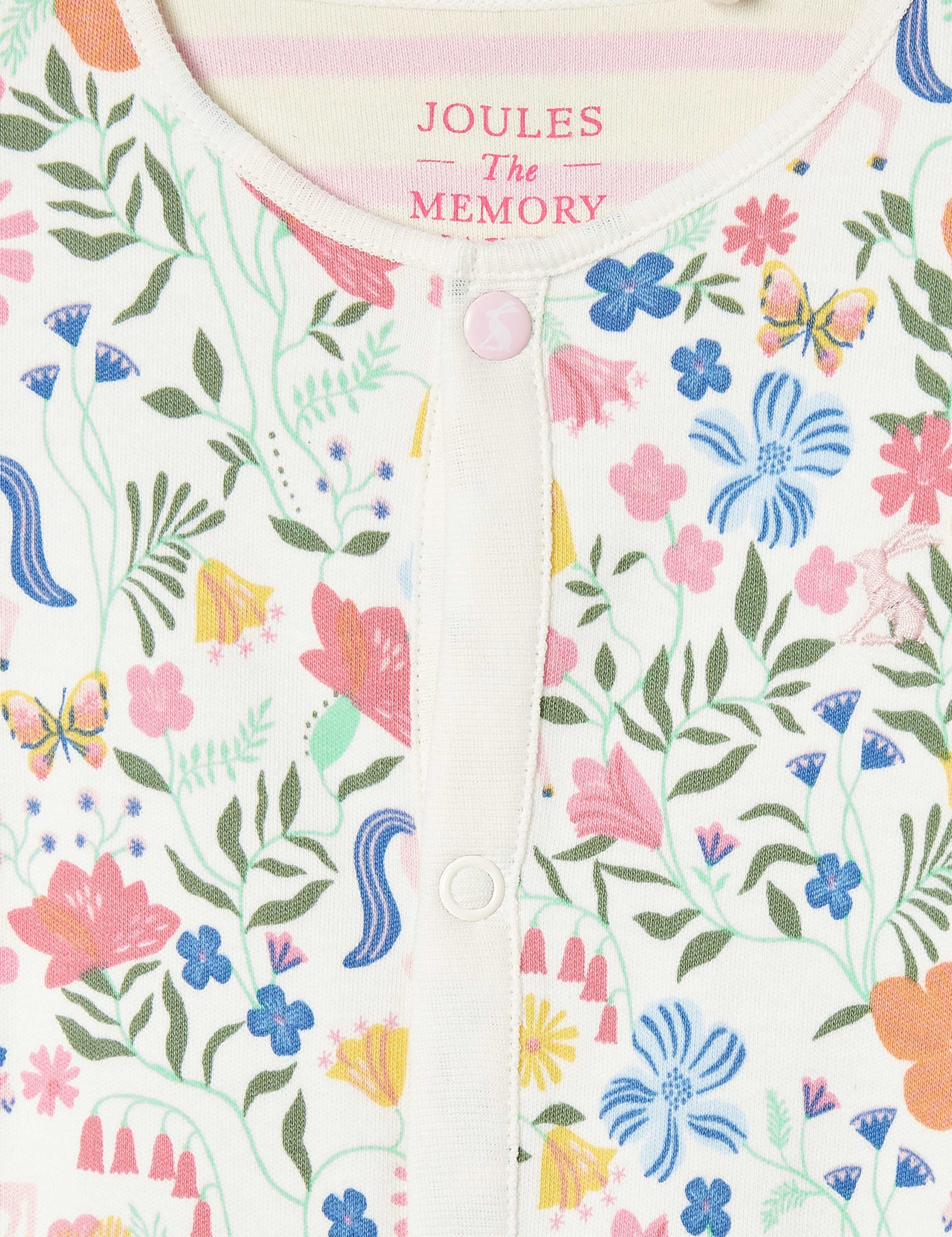 Pure Cotton Floral Pony Sleepsuit (0-18 Mths) 4 of 4
