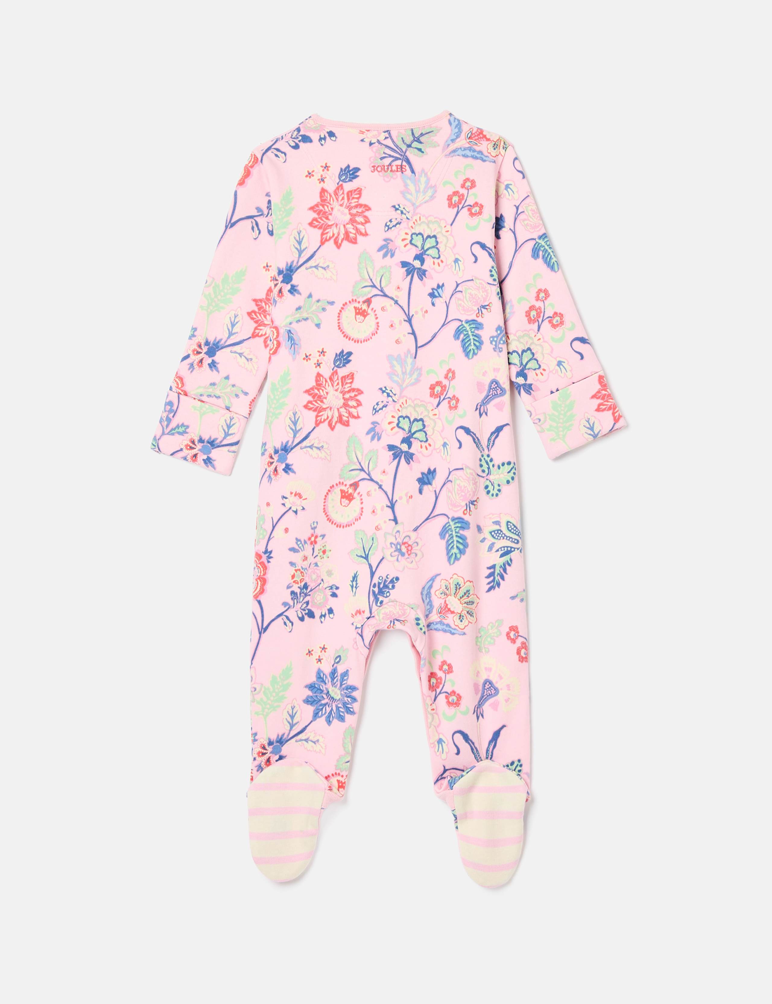 Pure Cotton Floral Sleepsuit (0-18 Mths) 2 of 3