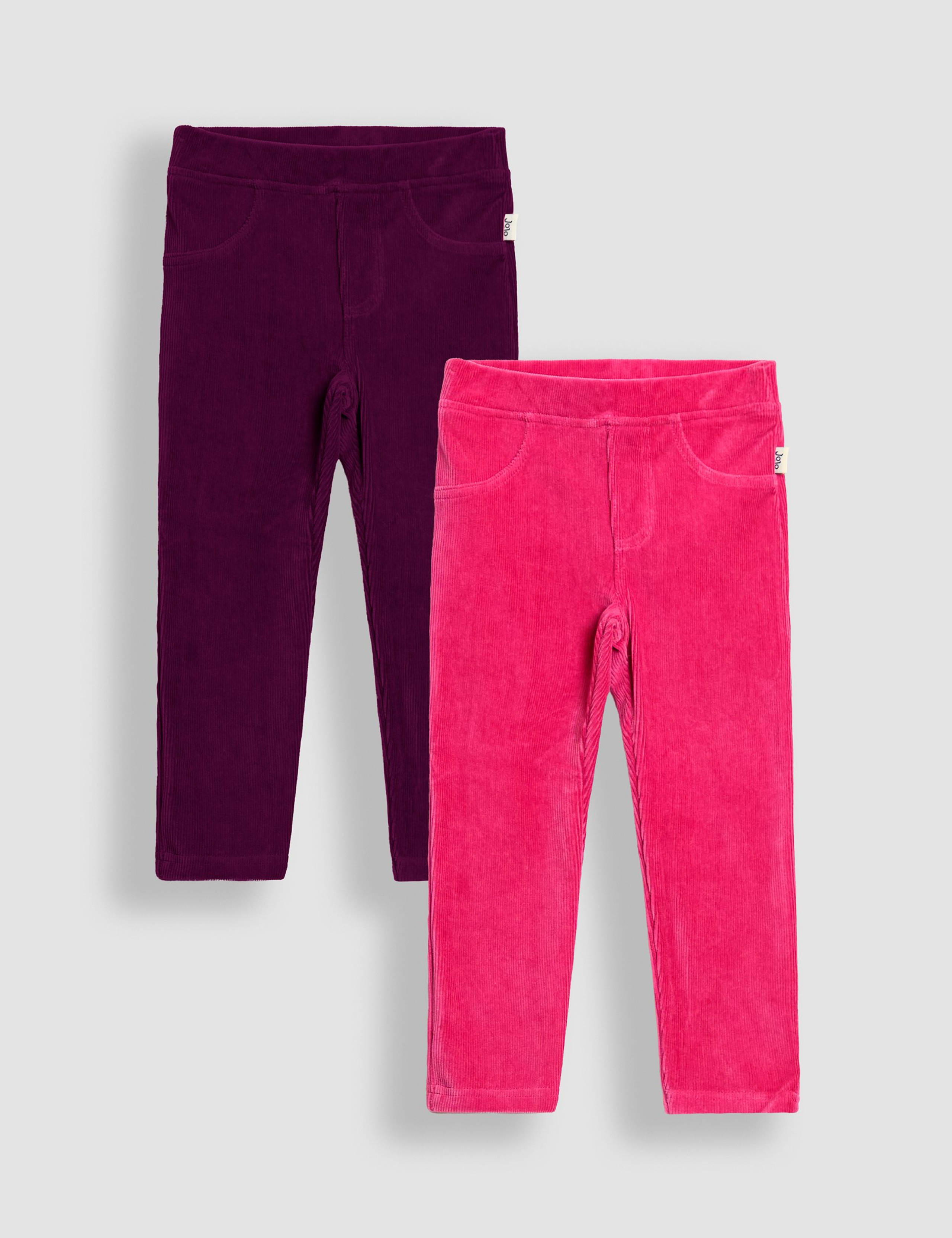 2 Pack Cotton Rich Jersey Cord Jeggings (0-7 Yrs) 1 of 5