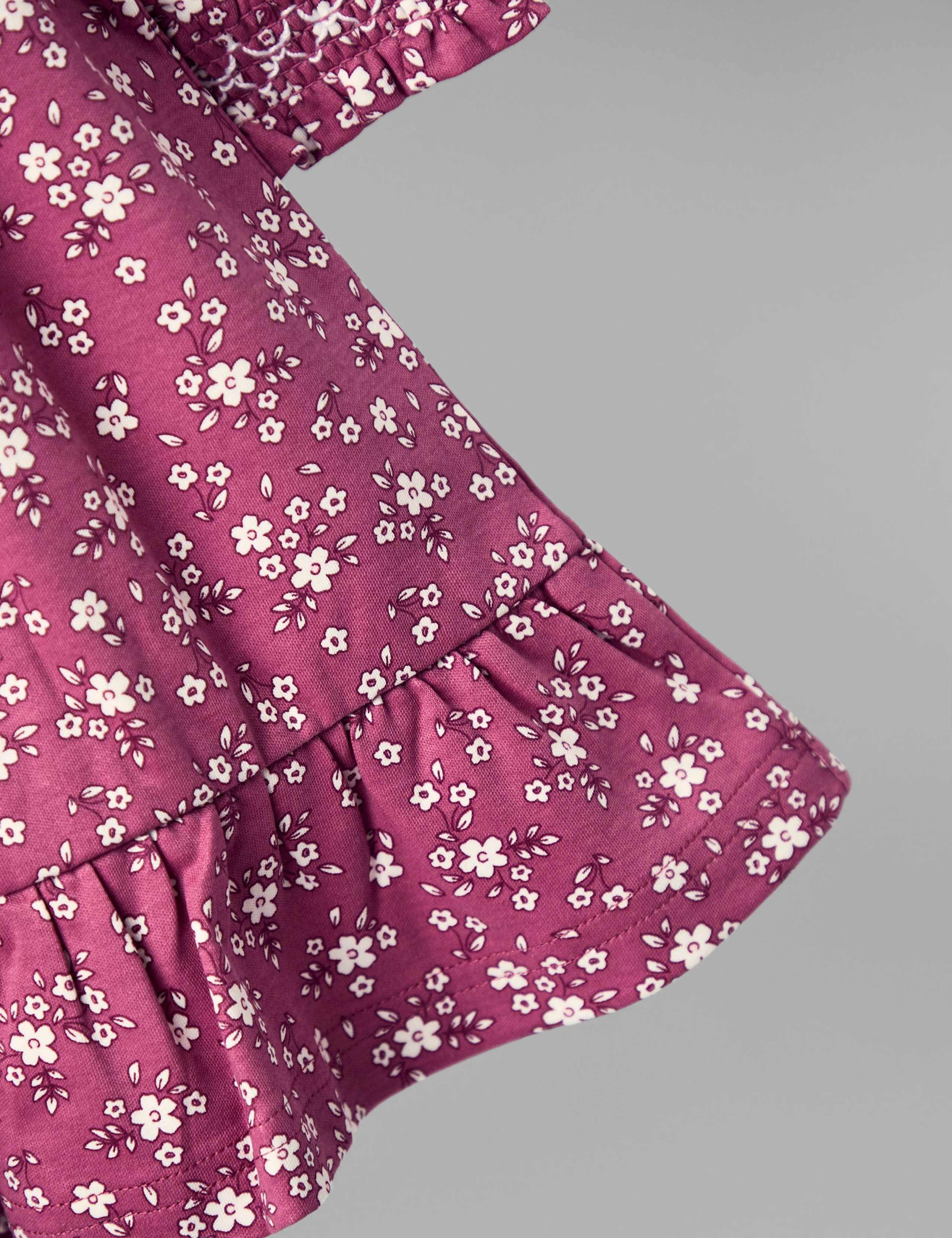 Pure Cotton Floral Broderie Smocked Dress (6 Mths - 7 Yrs) 4 of 4