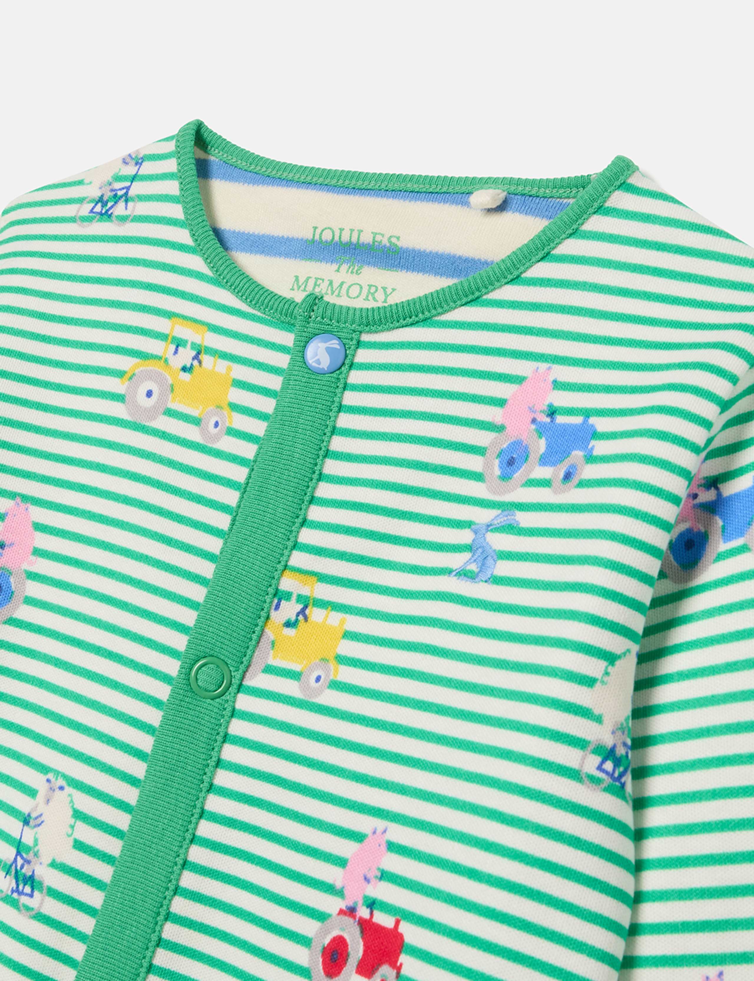 Pure Cotton Striped Animal Sleepsuit (0-18 Mths) 3 of 4