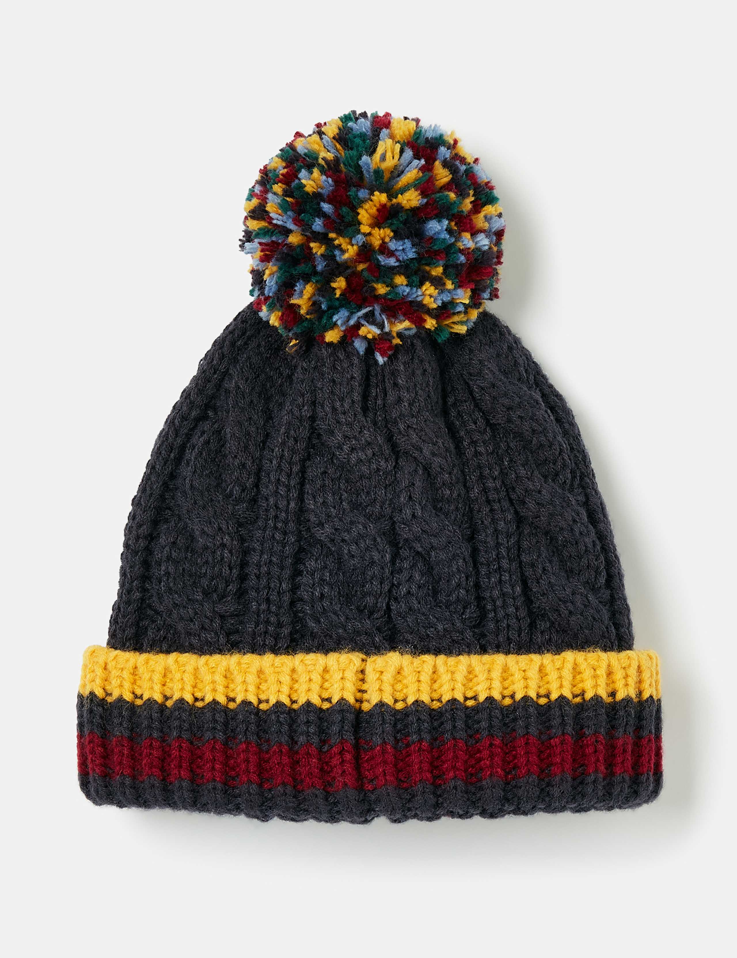 Kids' Cable Knit Striped Bobble Hat (3-12 Yrs) 2 of 3