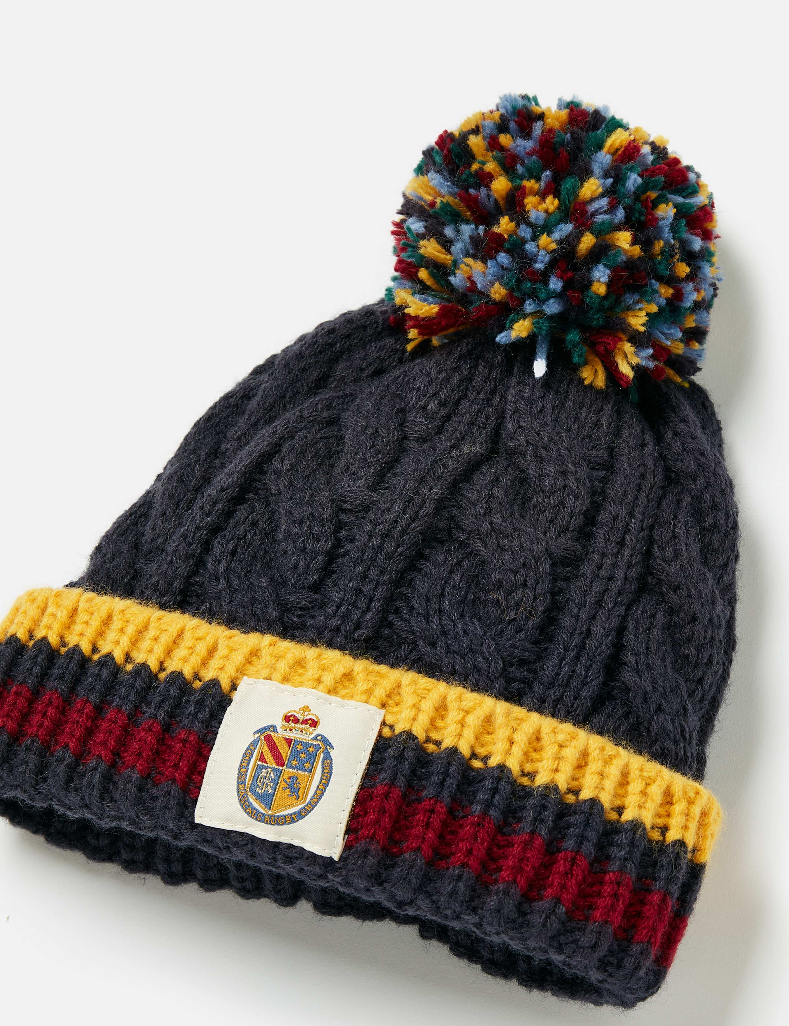 Kids' Cable Knit Striped Bobble Hat (3-12 Yrs) 3 of 3