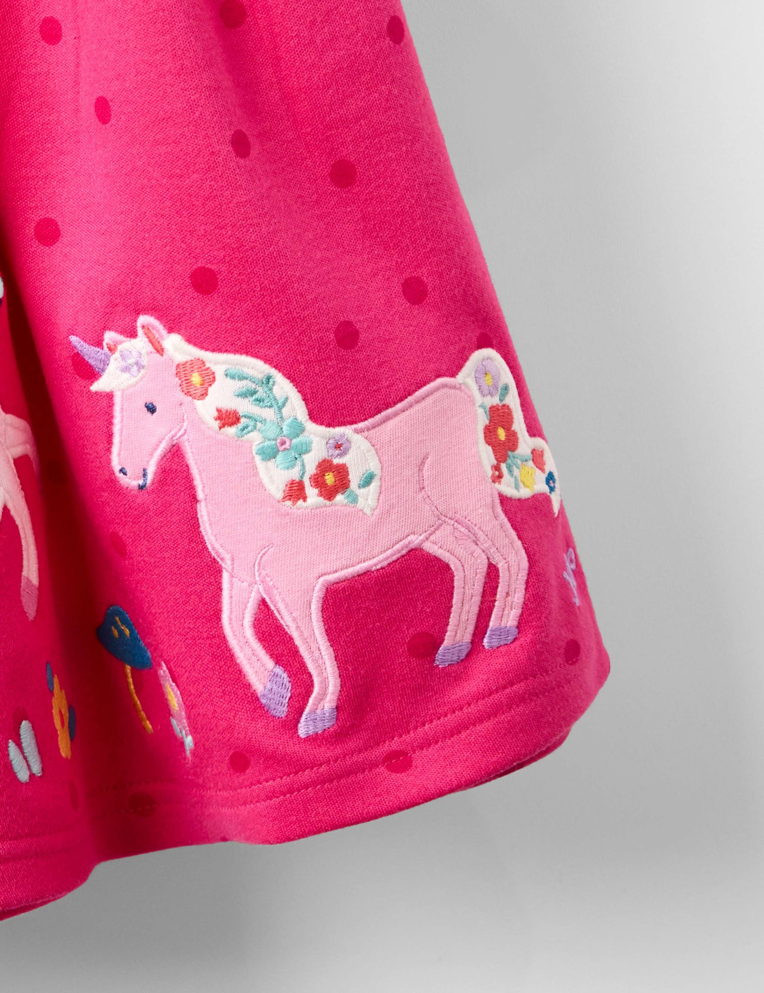 Pure Cotton Appliqué Unicorn Dress (12 Mths - 6 Yrs) 3 of 4