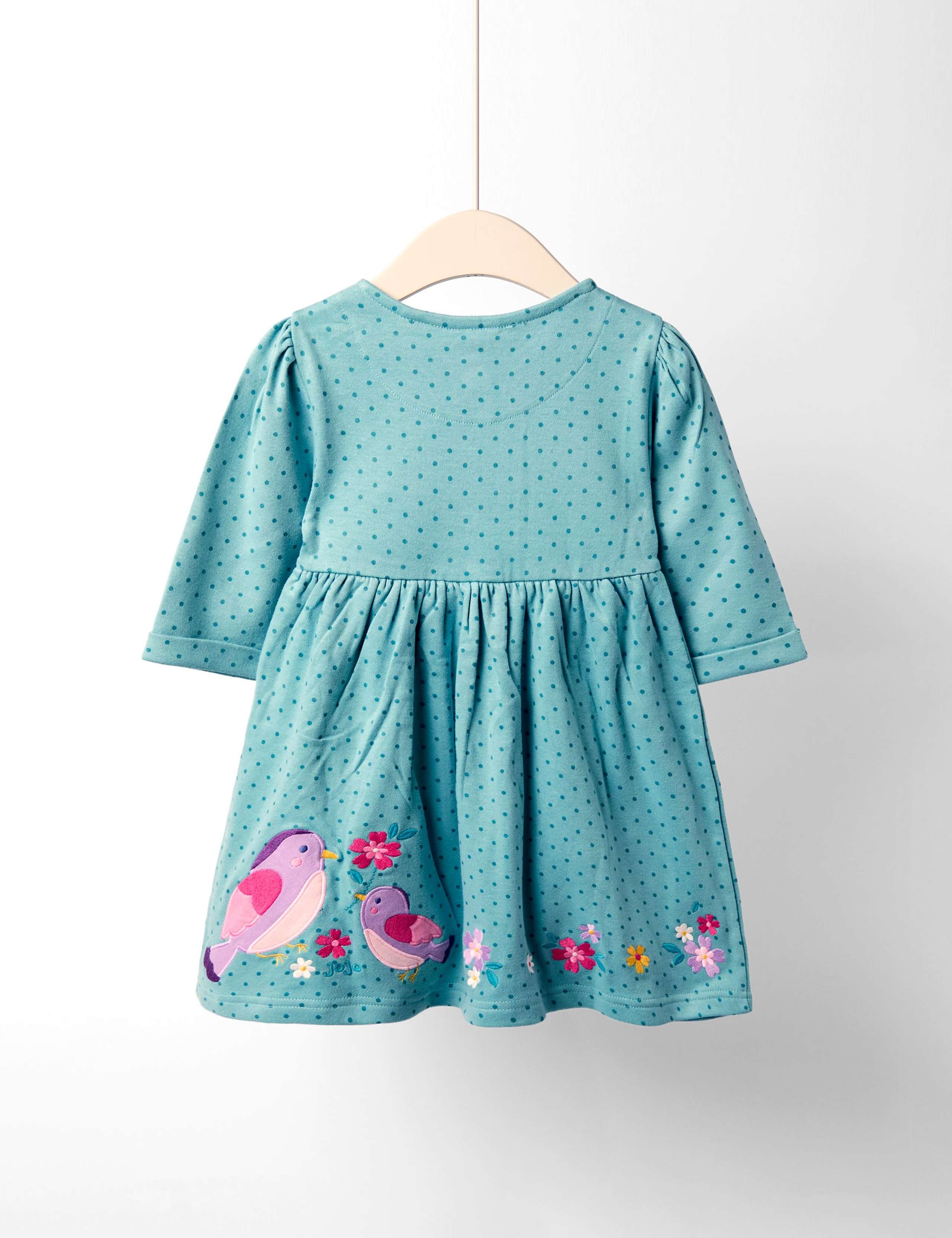 Pure Cotton Bird Appliqué Dress (6 Mths - 7 Yrs) 2 of 4