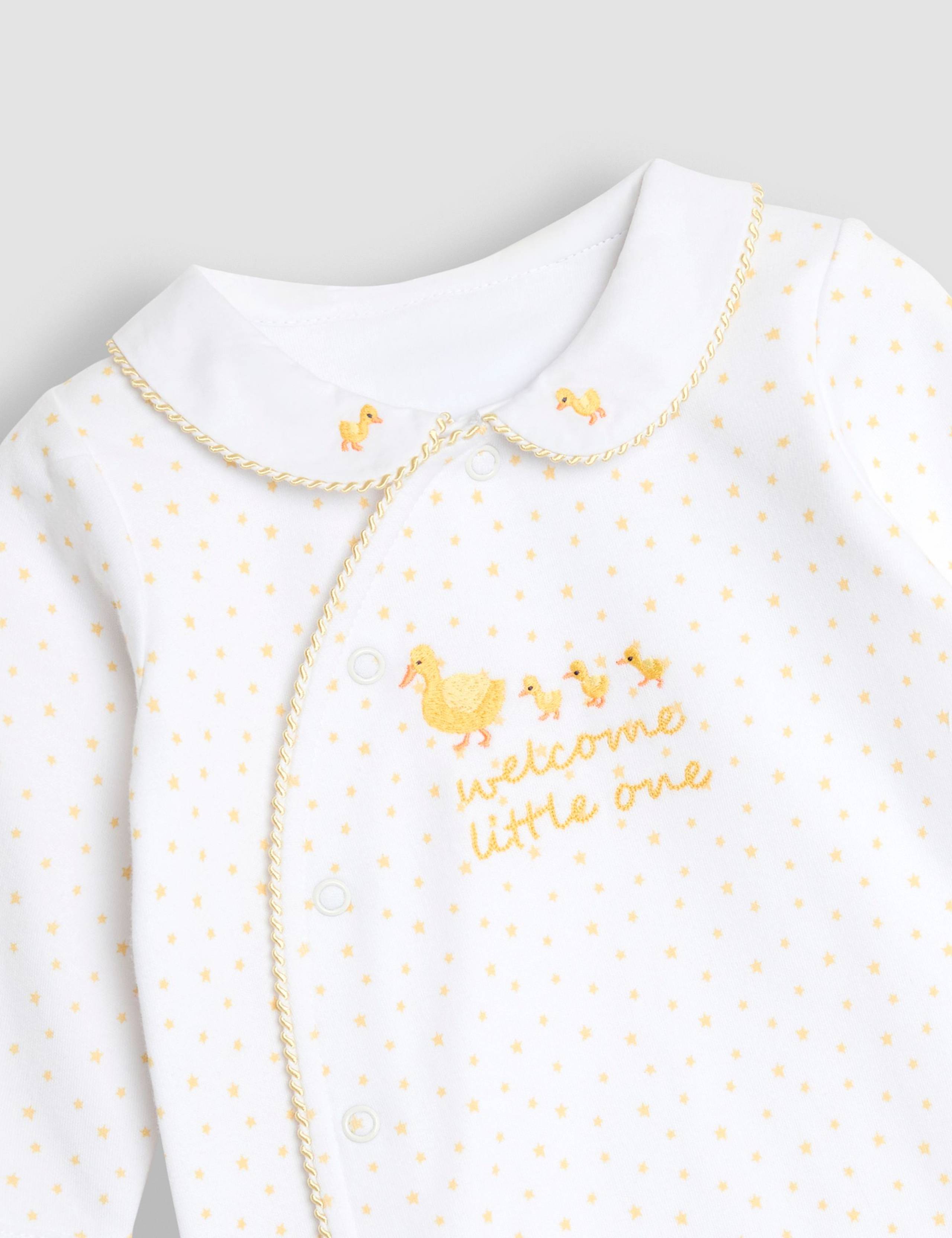 Pure Cotton Patterned Sleepsuit (3-18 Mths) 3 of 3