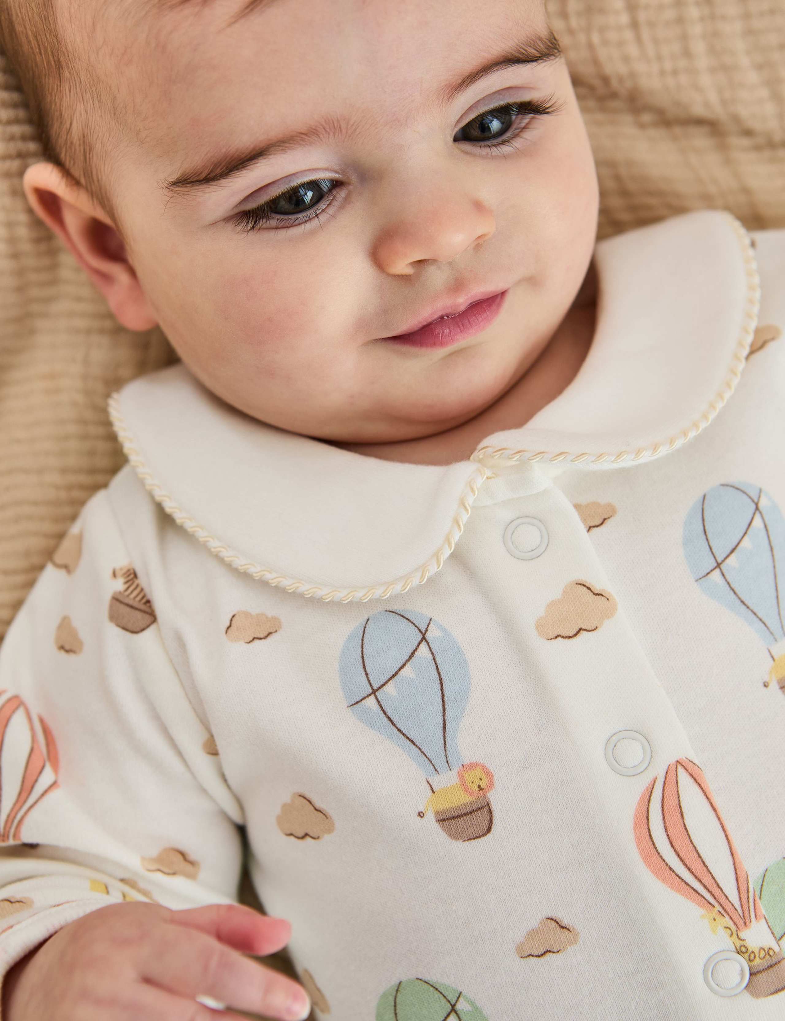 Pure Cotton Balloon Print Sleepsuit (0-18 Mths) 5 of 5