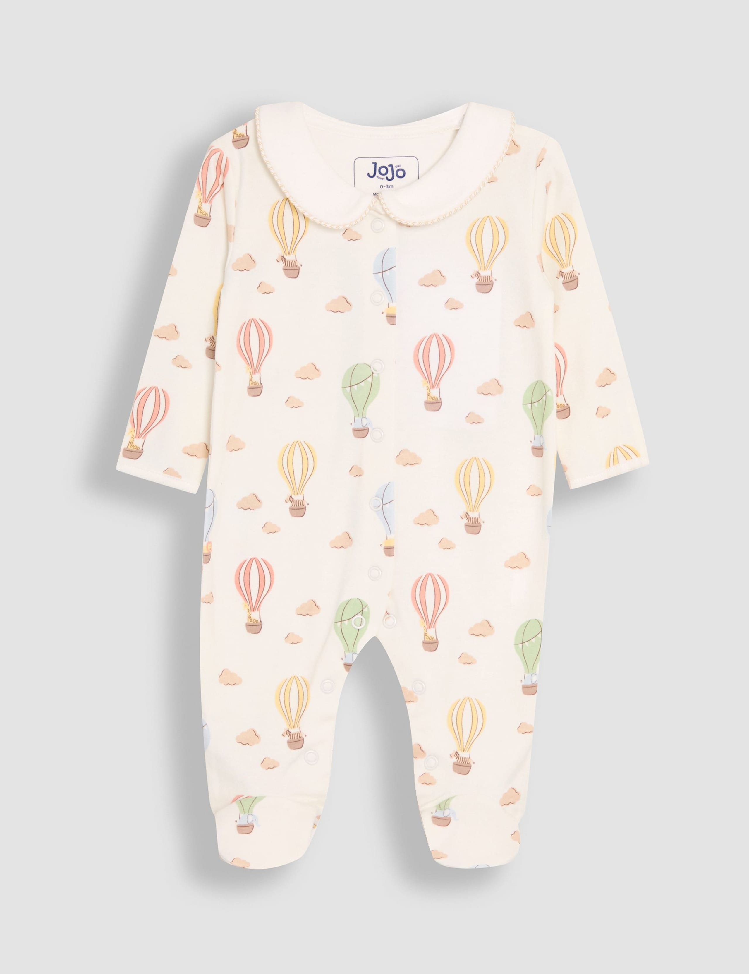 Pure Cotton Balloon Print Sleepsuit (0-18 Mths) 2 of 5