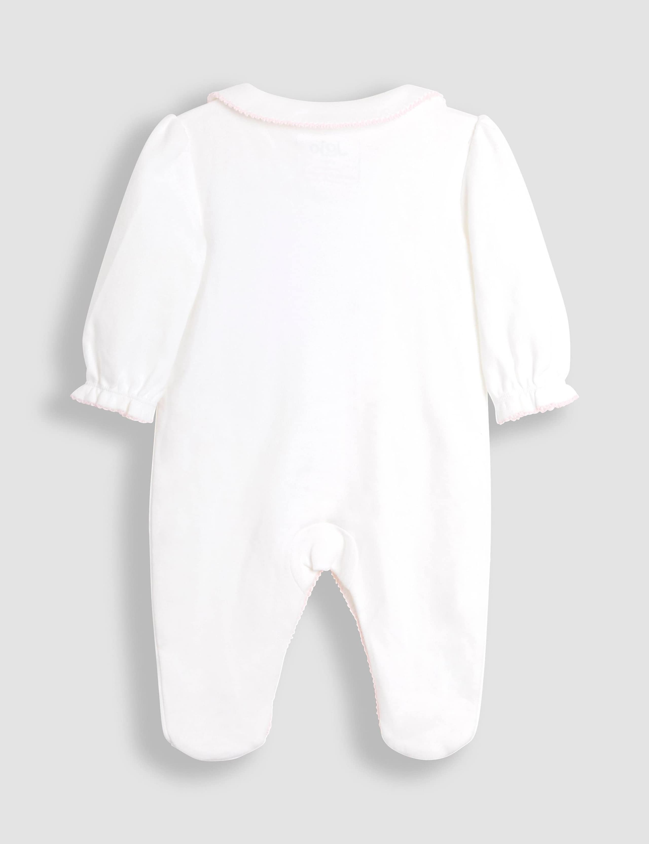 Pure Cotton Rosebud Sleepsuit and Hat Set (0-18 Mths) 3 of 5