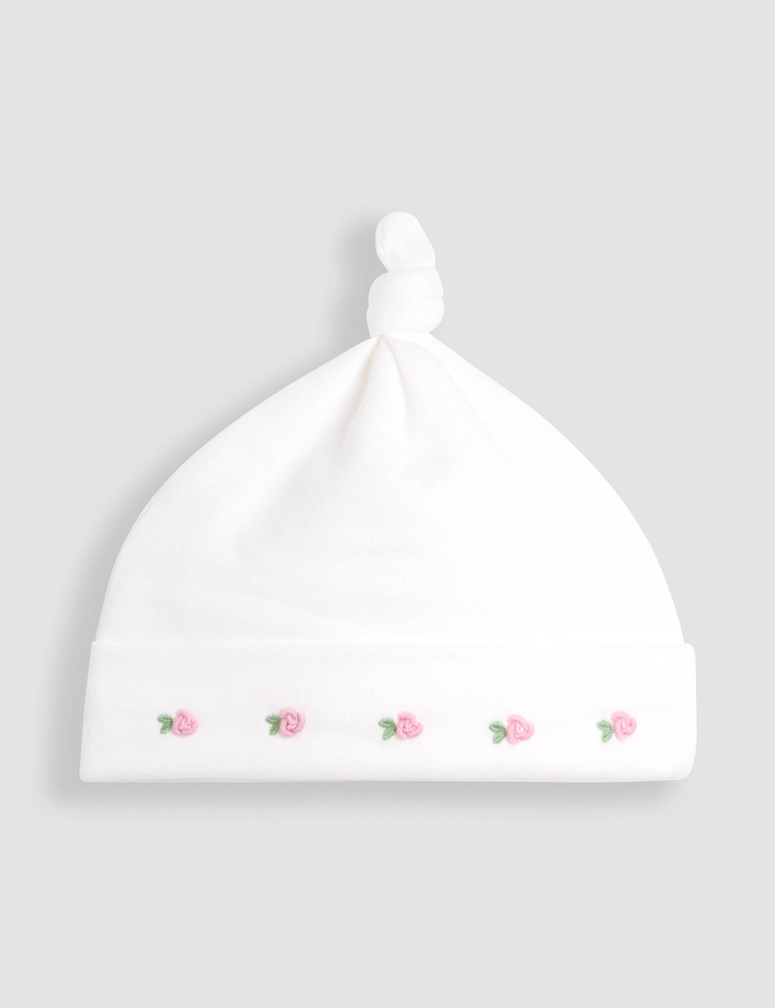 Pure Cotton Rosebud Sleepsuit and Hat Set (0-18 Mths) 4 of 5