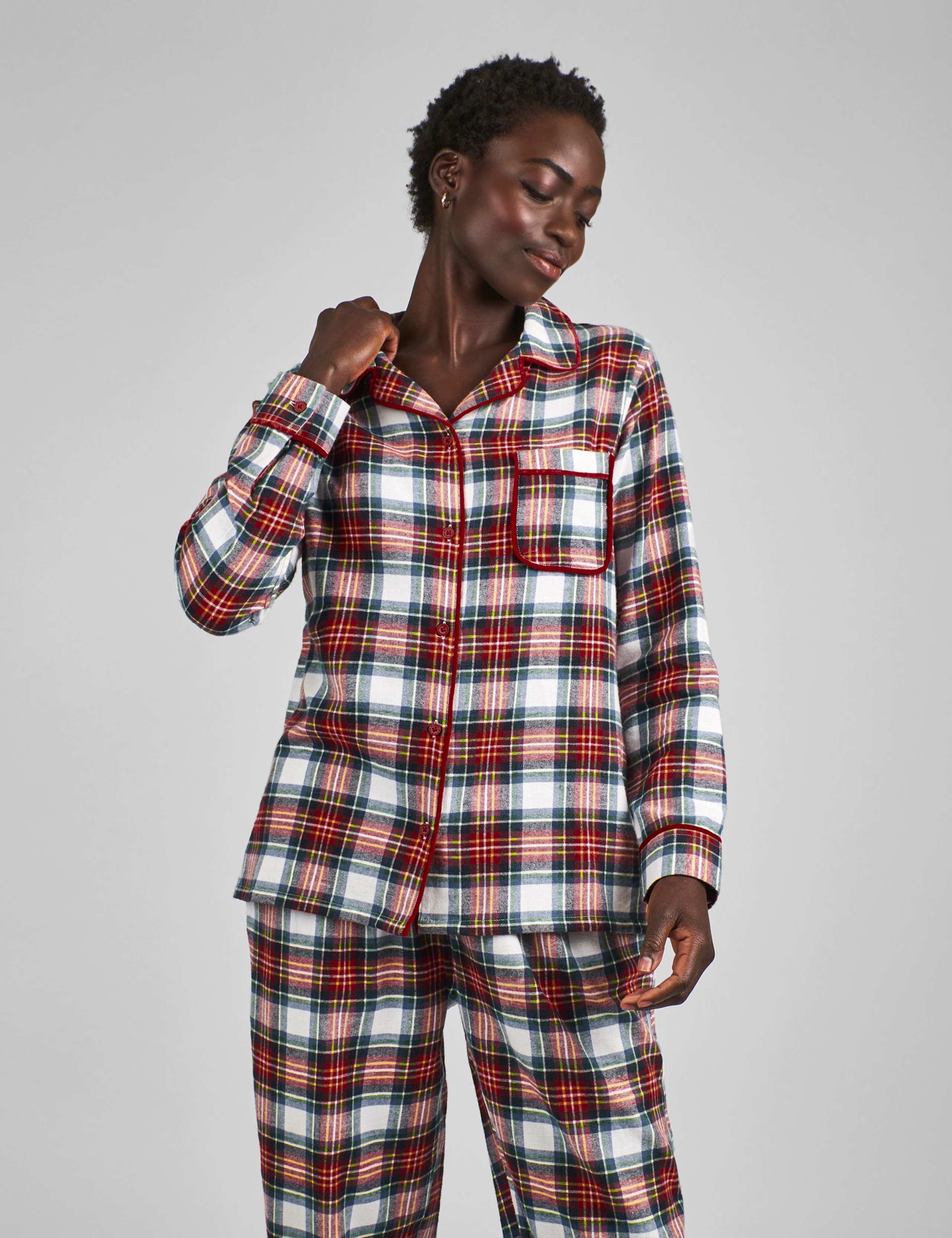 Pure Cotton Checked Woven Pyjama Set 1 of 4