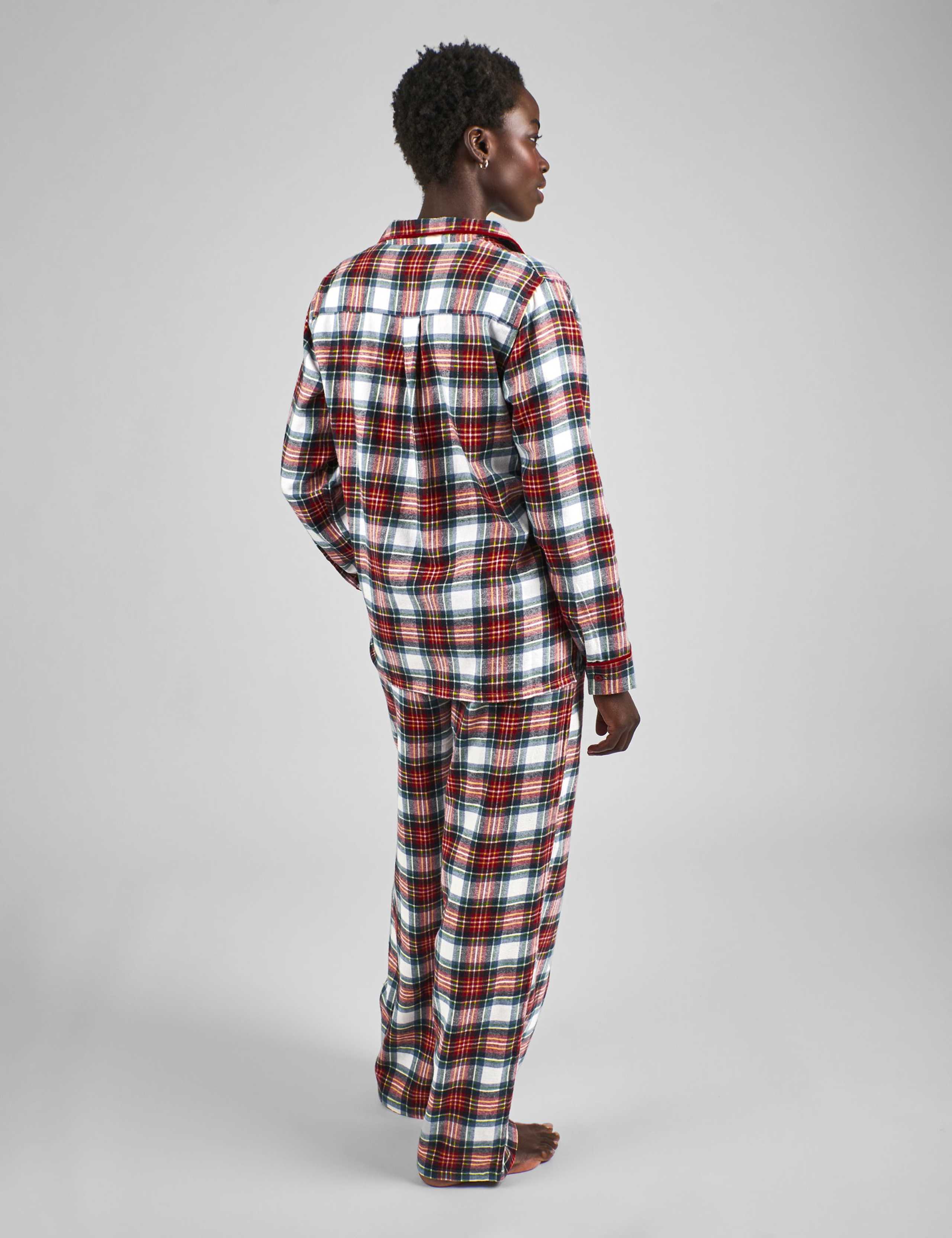 Pure Cotton Checked Woven Pyjama Set 3 of 4