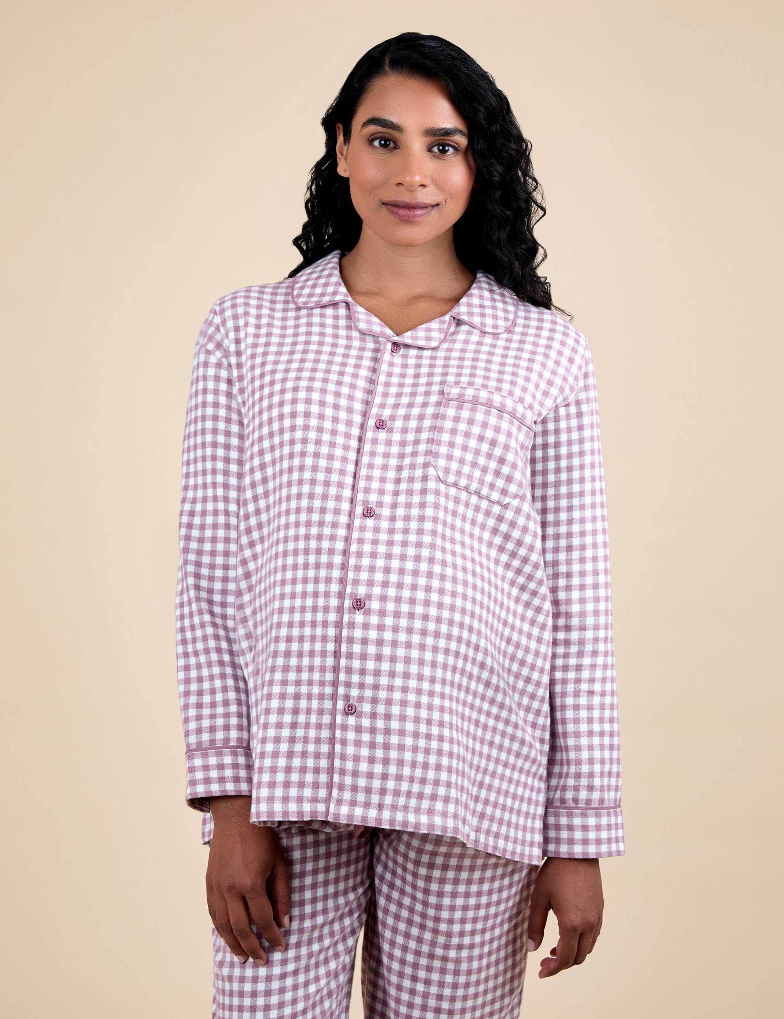 Maternity Pure Cotton Gingham Pyjama Set 3 of 5