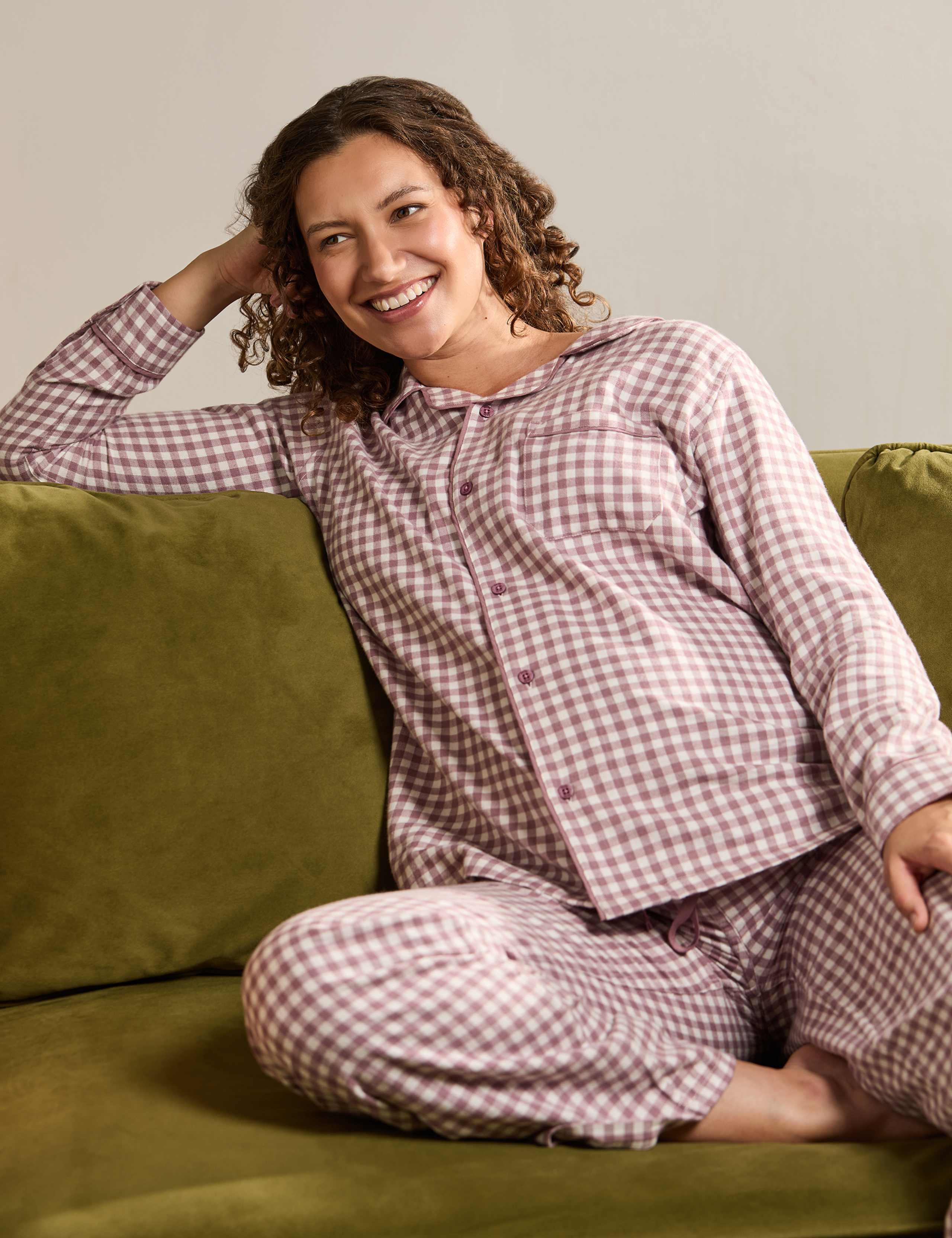 Maternity Pure Cotton Gingham Pyjama Set 8 of 8