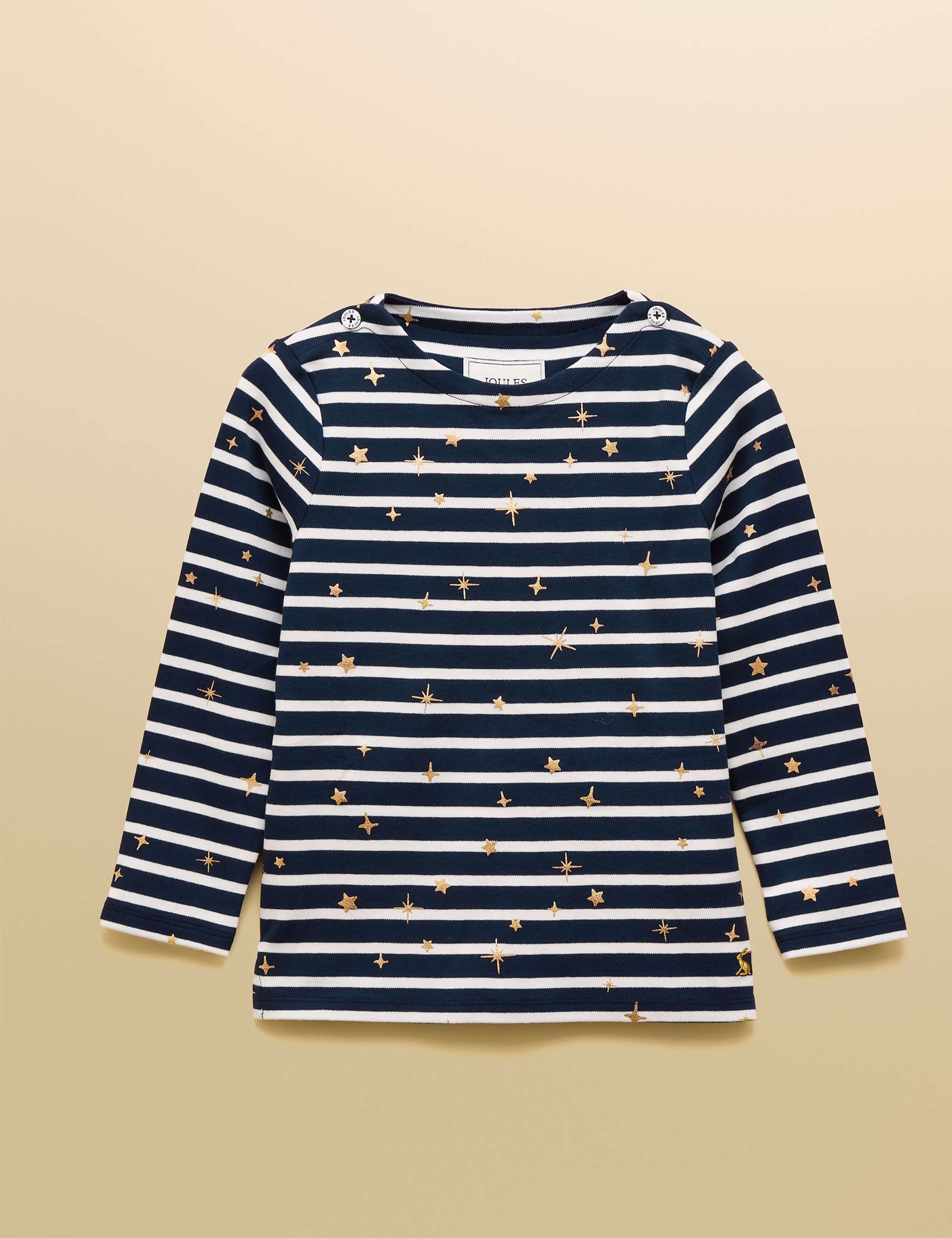 Pure Cotton Striped Button Detail top (1-12yrs) 1 of 5