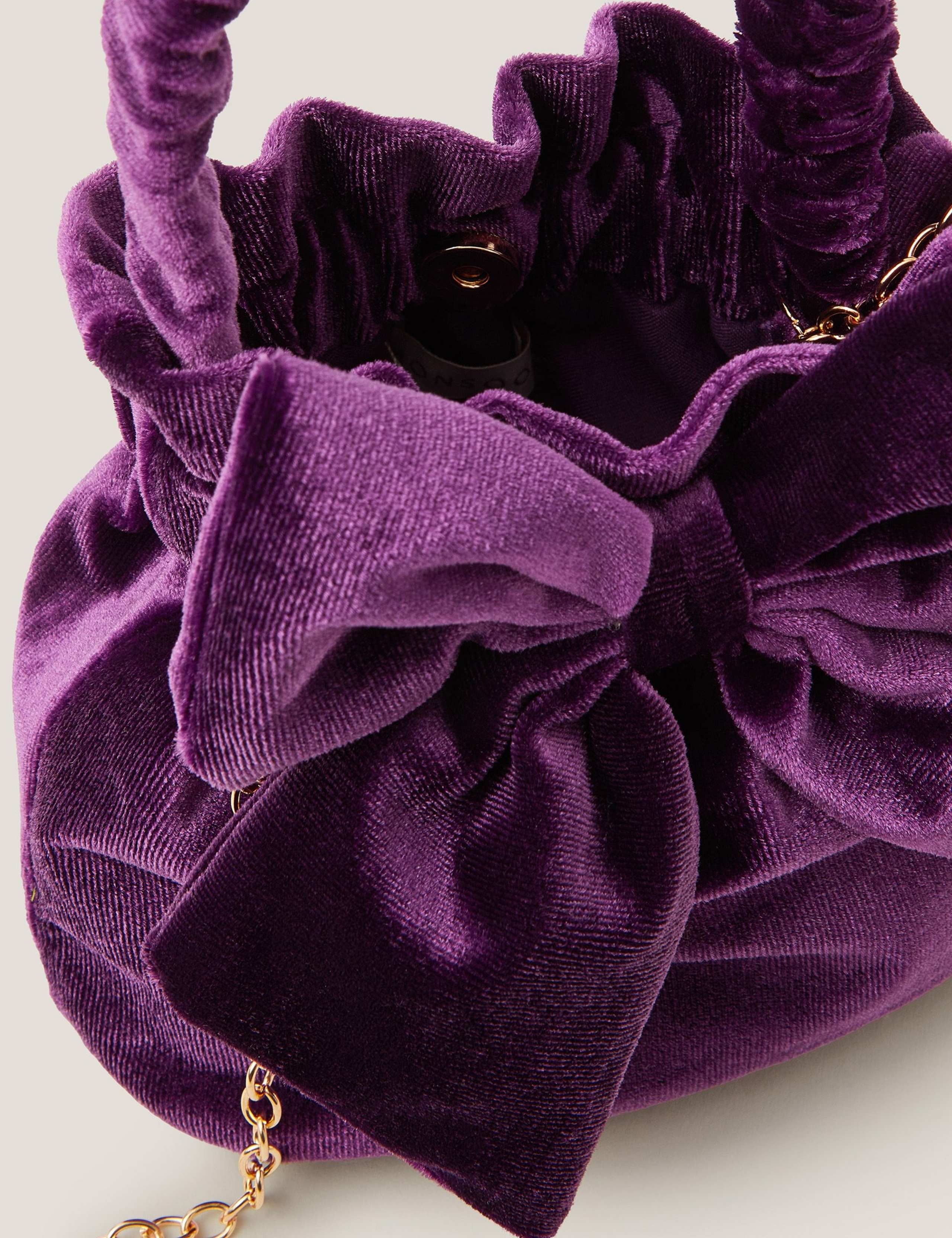 Kids' Velvet Bow Pouch Bag 3 of 4