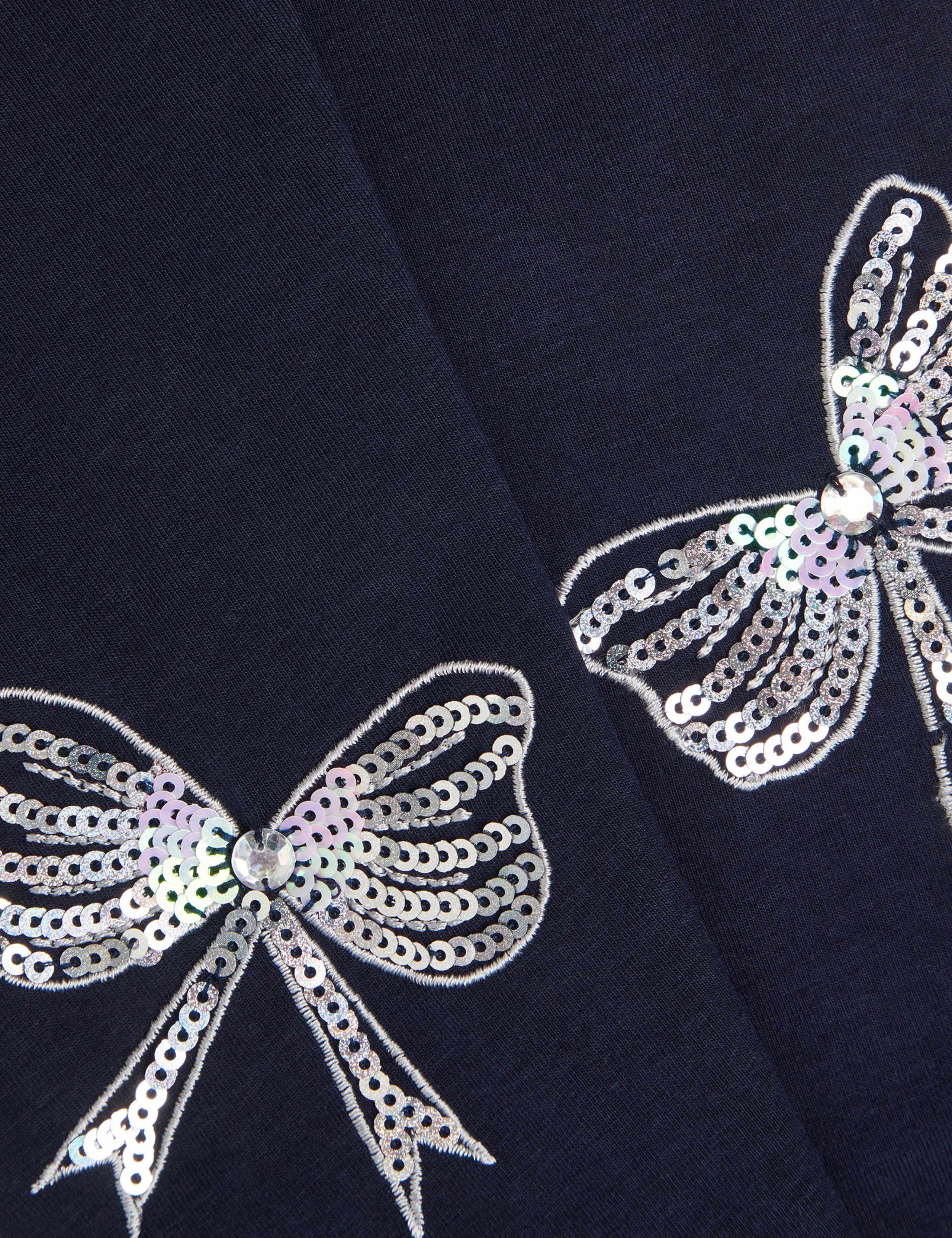Cotton Rich Sequin Bow Leggings (3-13 Yrs) 3 of 3