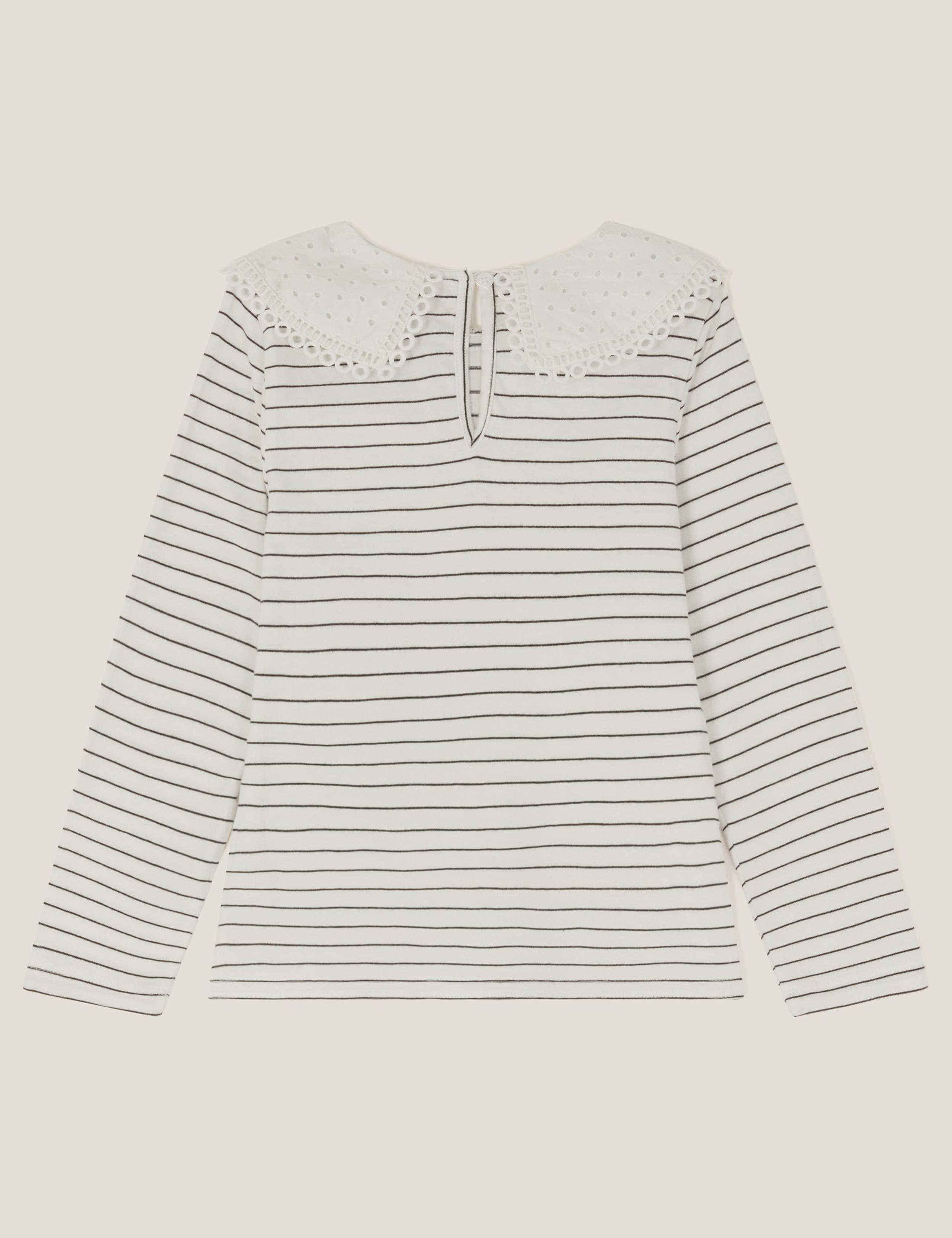 Pure Cotton Embellished Broderie Collar Top (3-13 Yrs) 3 of 4
