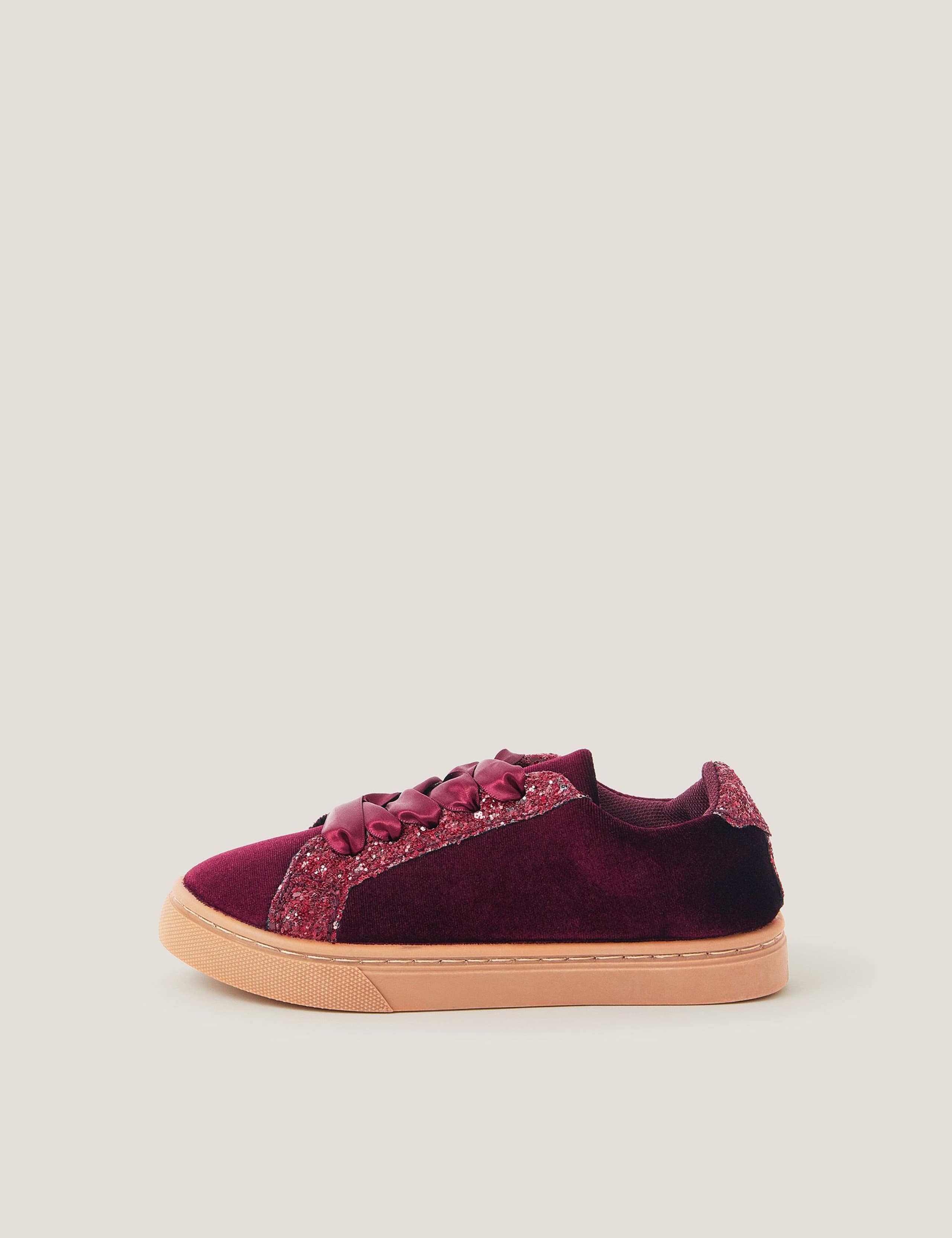 Kids' Glitter Velvet Trainers (7 Small - 3 Large) 3 of 3
