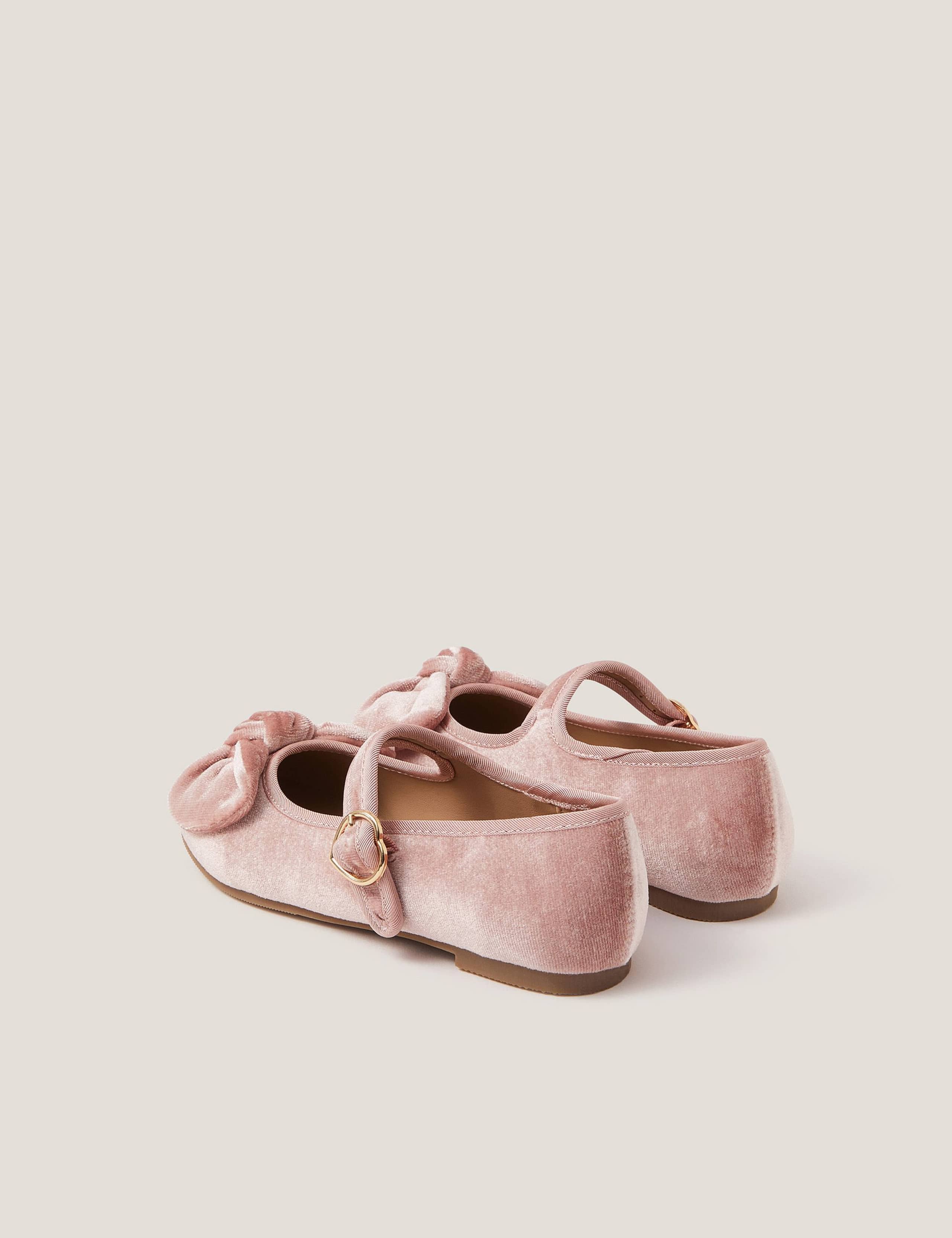 Kids' Velvet Bow Ballet Pumps (11 Small - 3 Large) 2 of 3