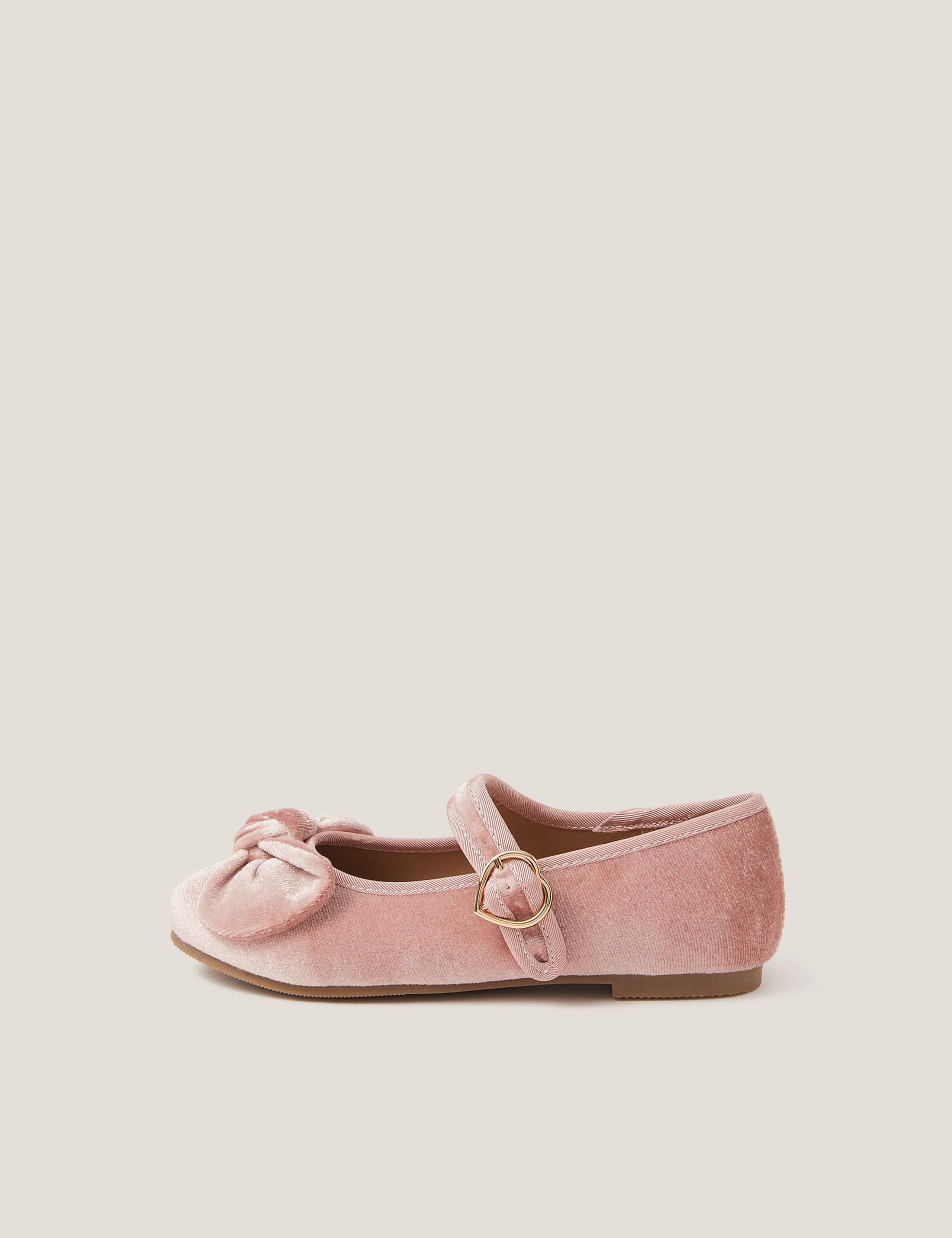 Kids' Velvet Bow Ballet Pumps (11 Small - 3 Large) 3 of 3