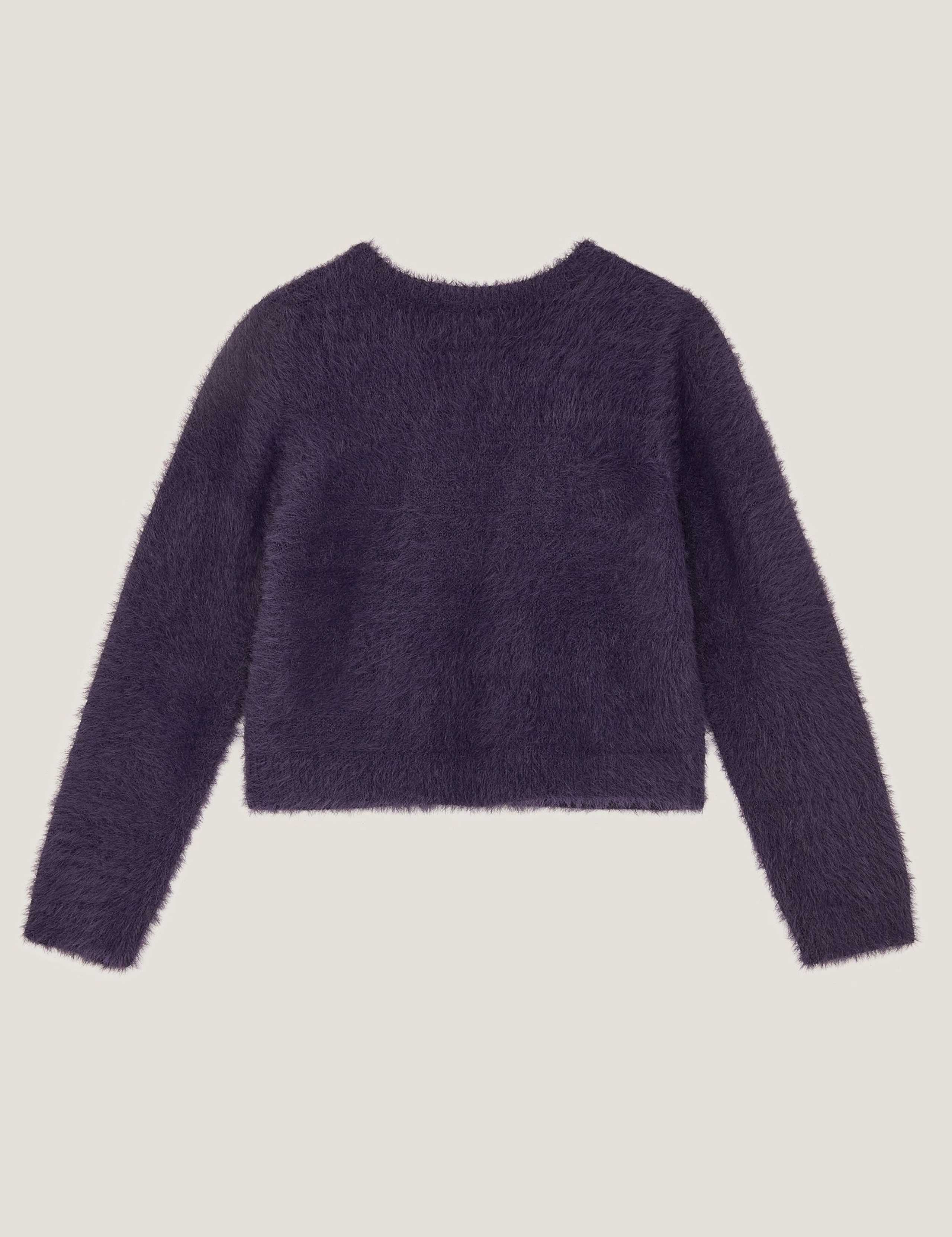 Bow Embellished Fuzzy Cardigan (3-15 Yrs) 3 of 4