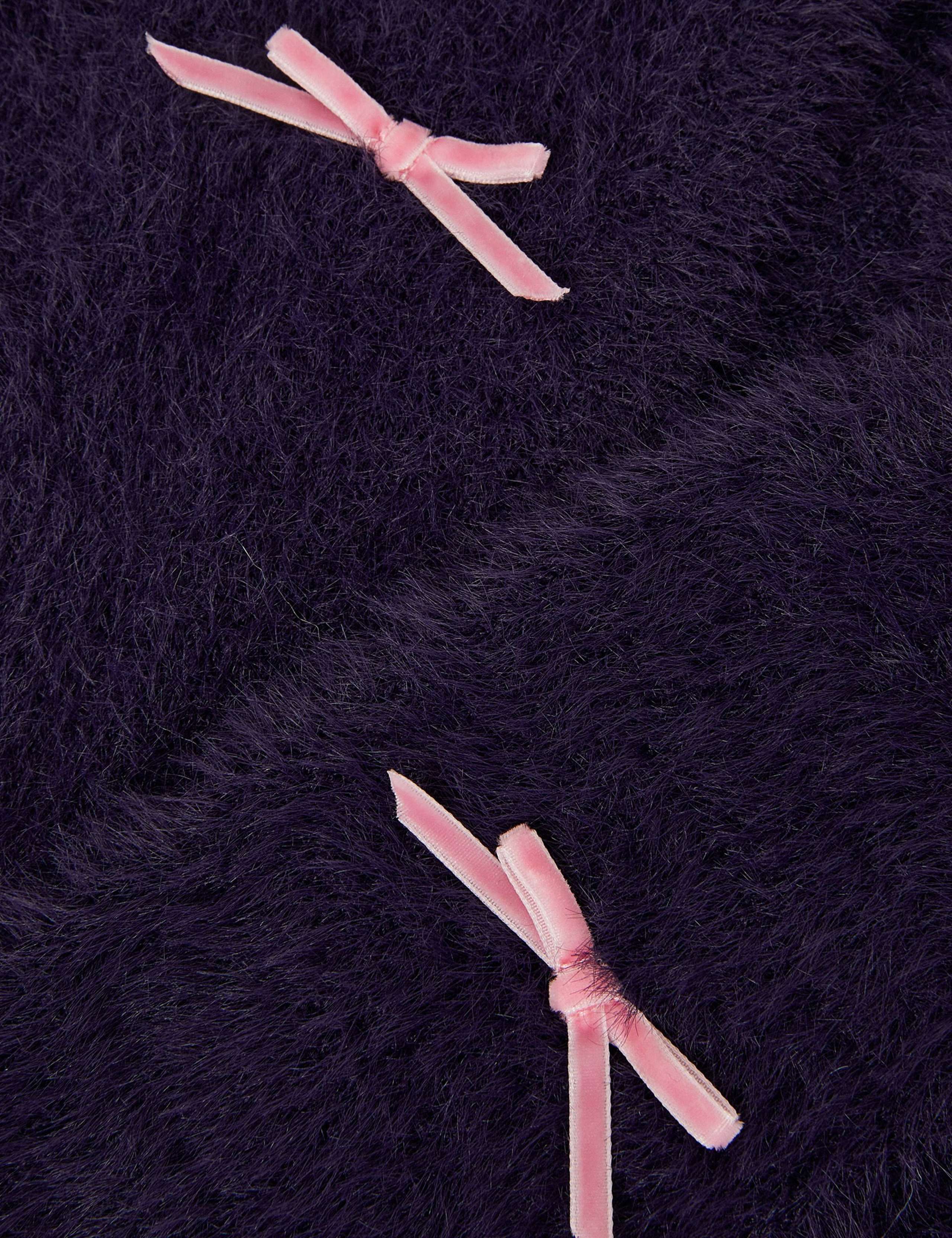 Bow Embellished Fuzzy Cardigan (3-15 Yrs) 4 of 4