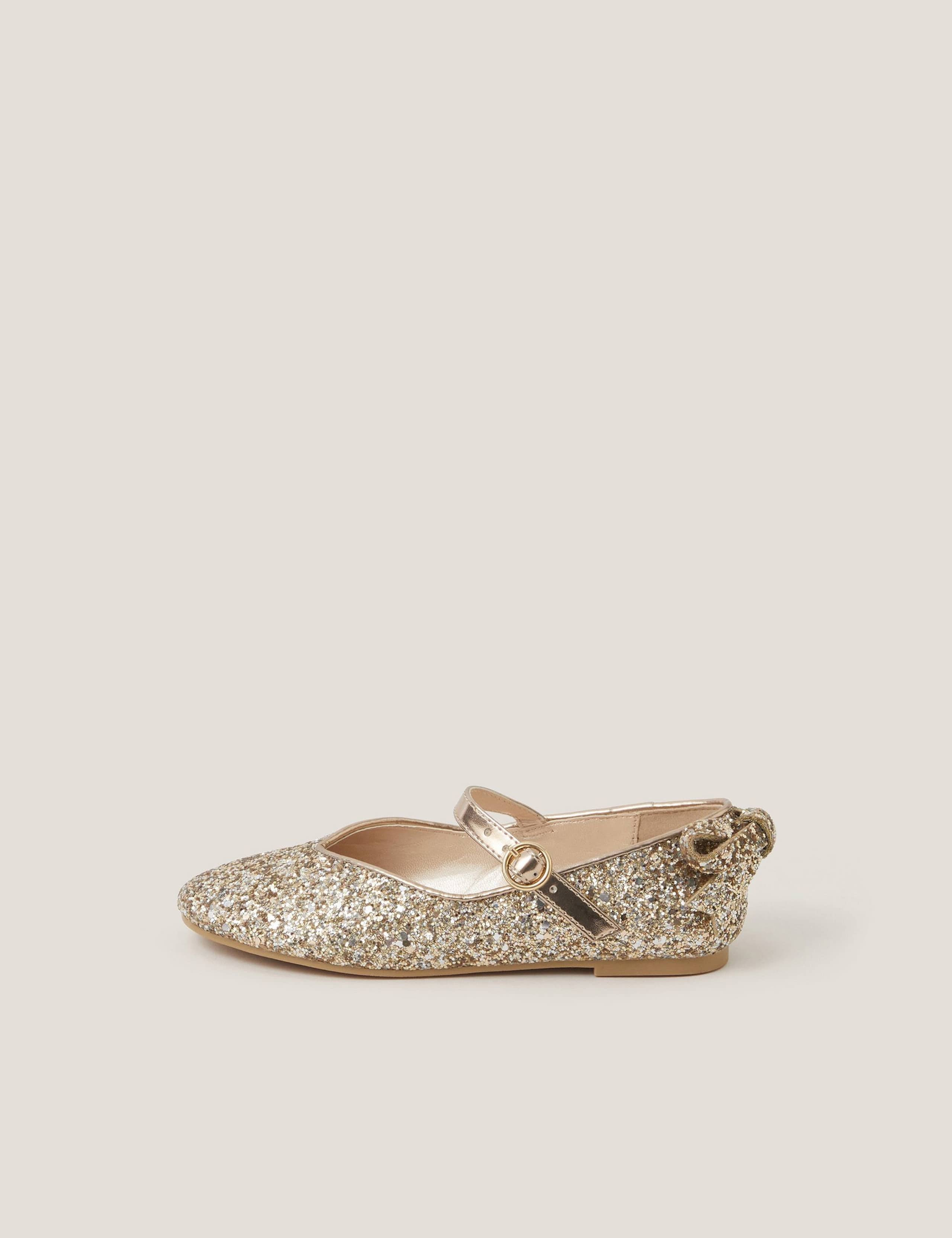 Kids' Glitter Bow Ballet Pumps Shoes (8 Small - 3 Large) 2 of 3