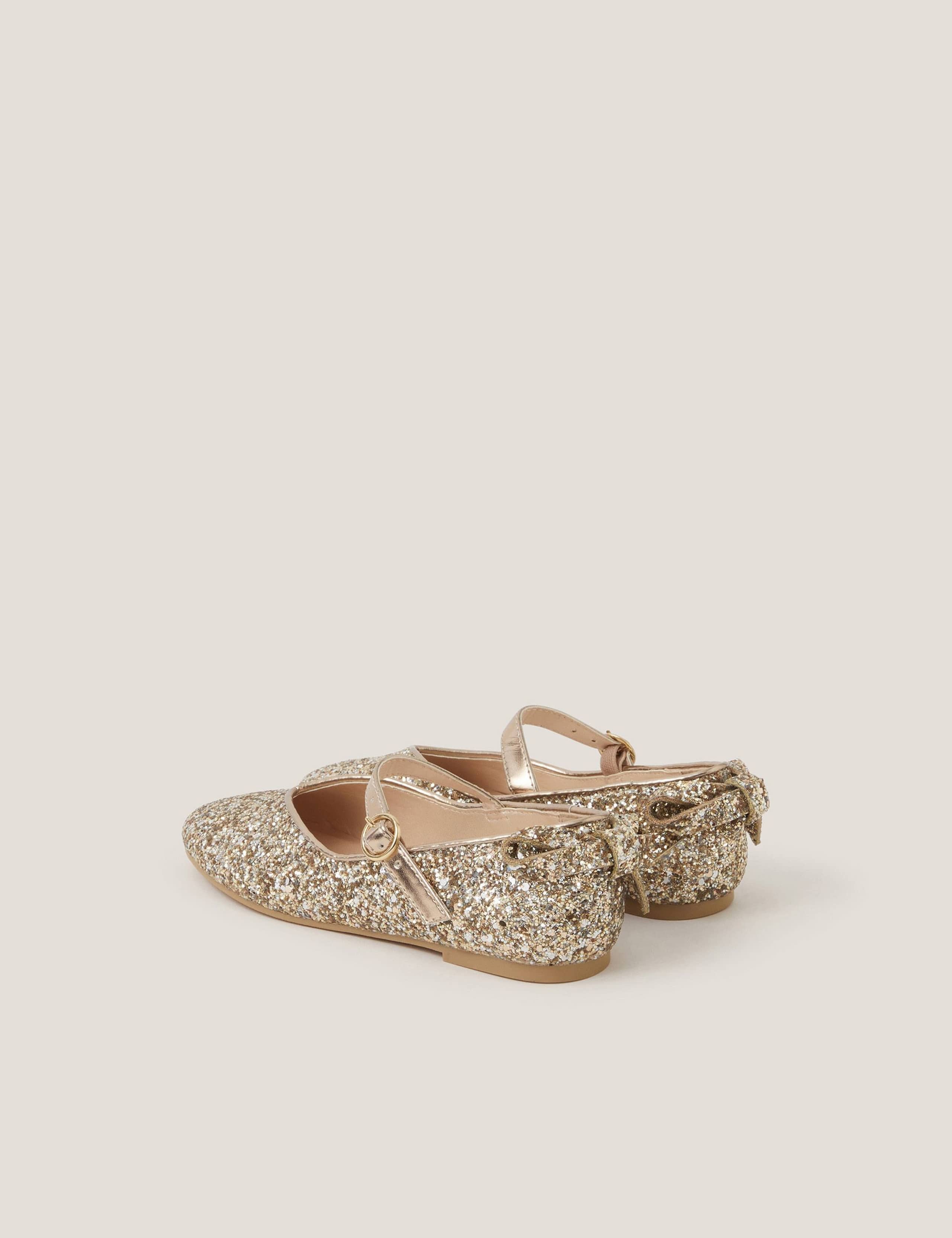 Kids' Glitter Bow Ballet Pumps Shoes (8 Small - 3 Large) 3 of 3