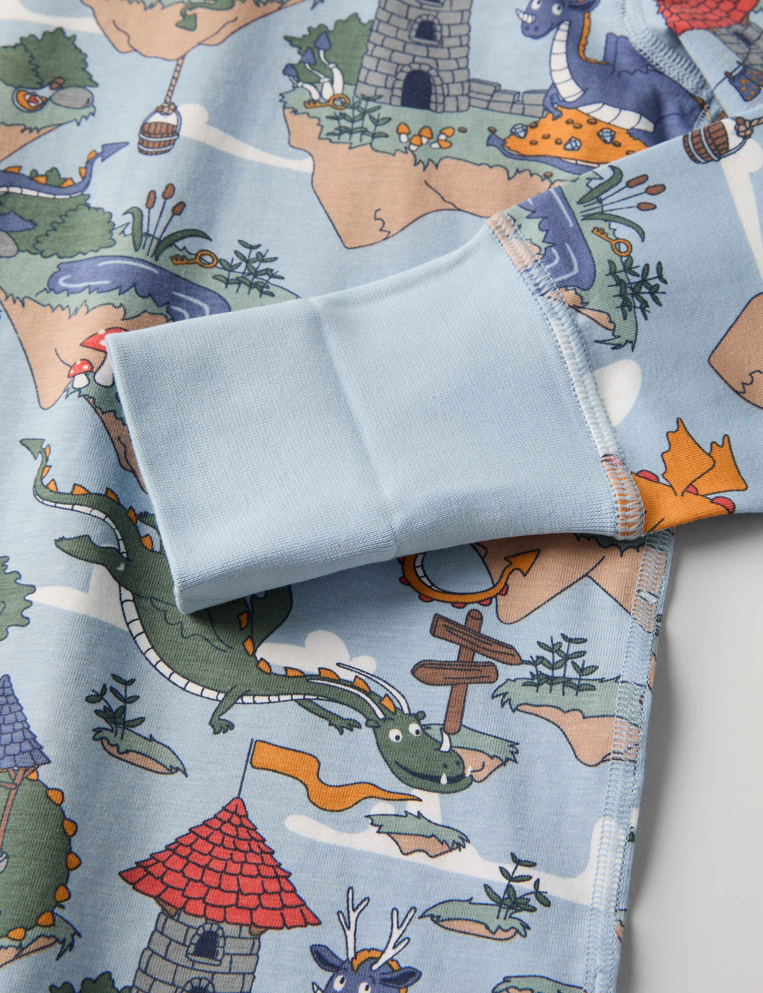 Cotton Rich Dragon Print Pyjamas (1-10 Yrs) 5 of 6