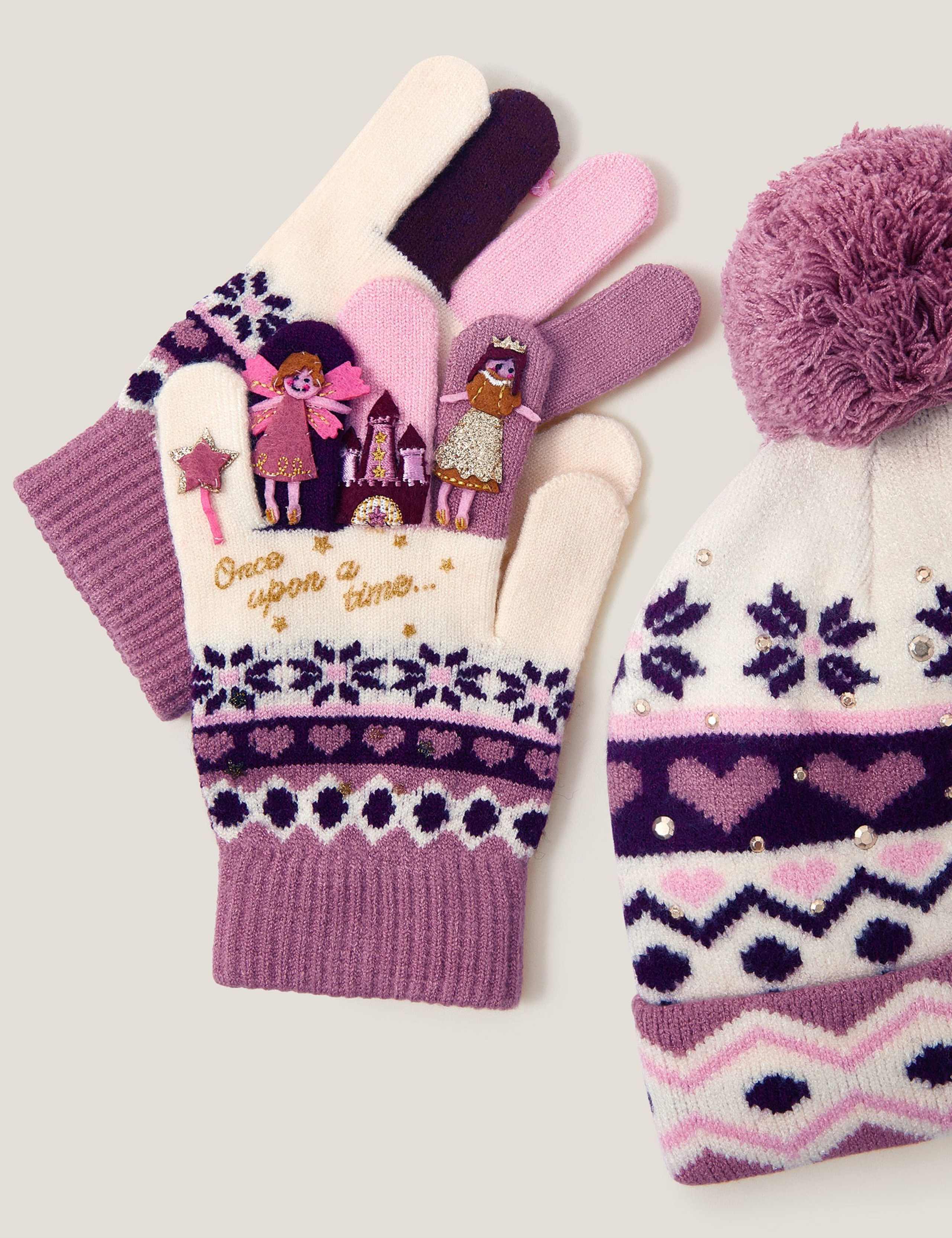 Kids' Fair Isle Princess Hat & Glove Set 2 of 2