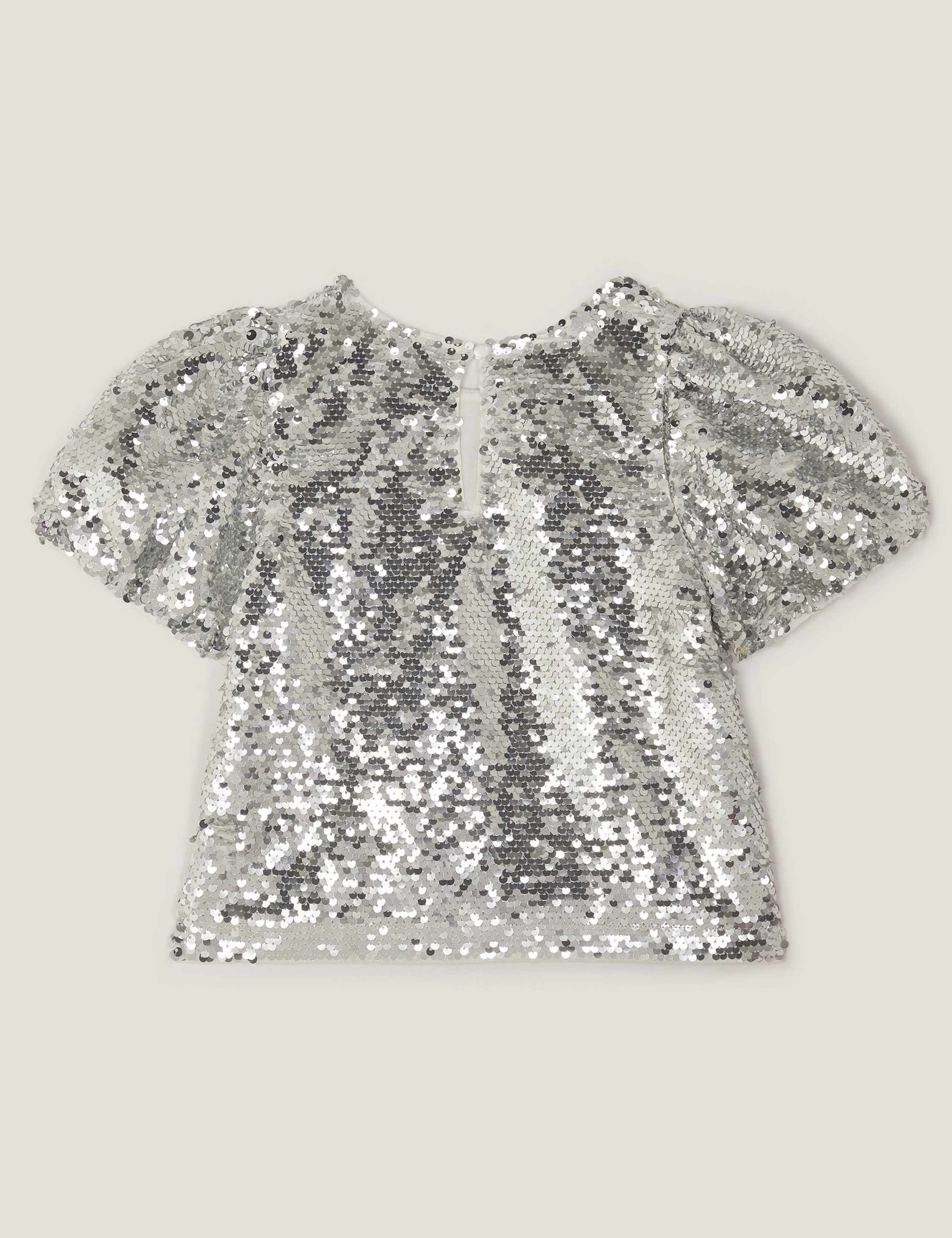 Sequin Puff Sleeve Top (3-15 Yrs) 3 of 4