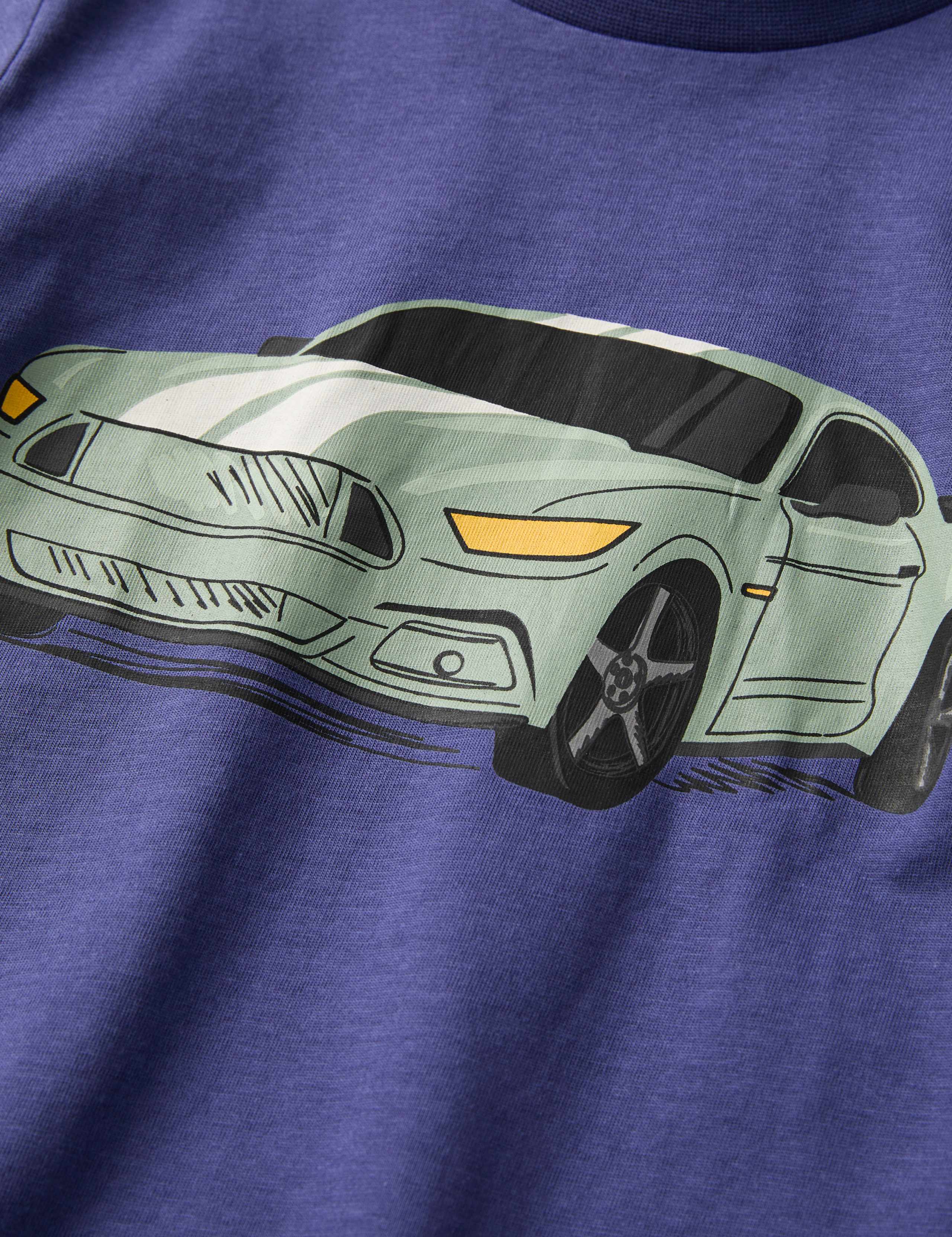 Pure Cotton Car Graphic T-Shirt (1-10 Yrs) 2 of 4