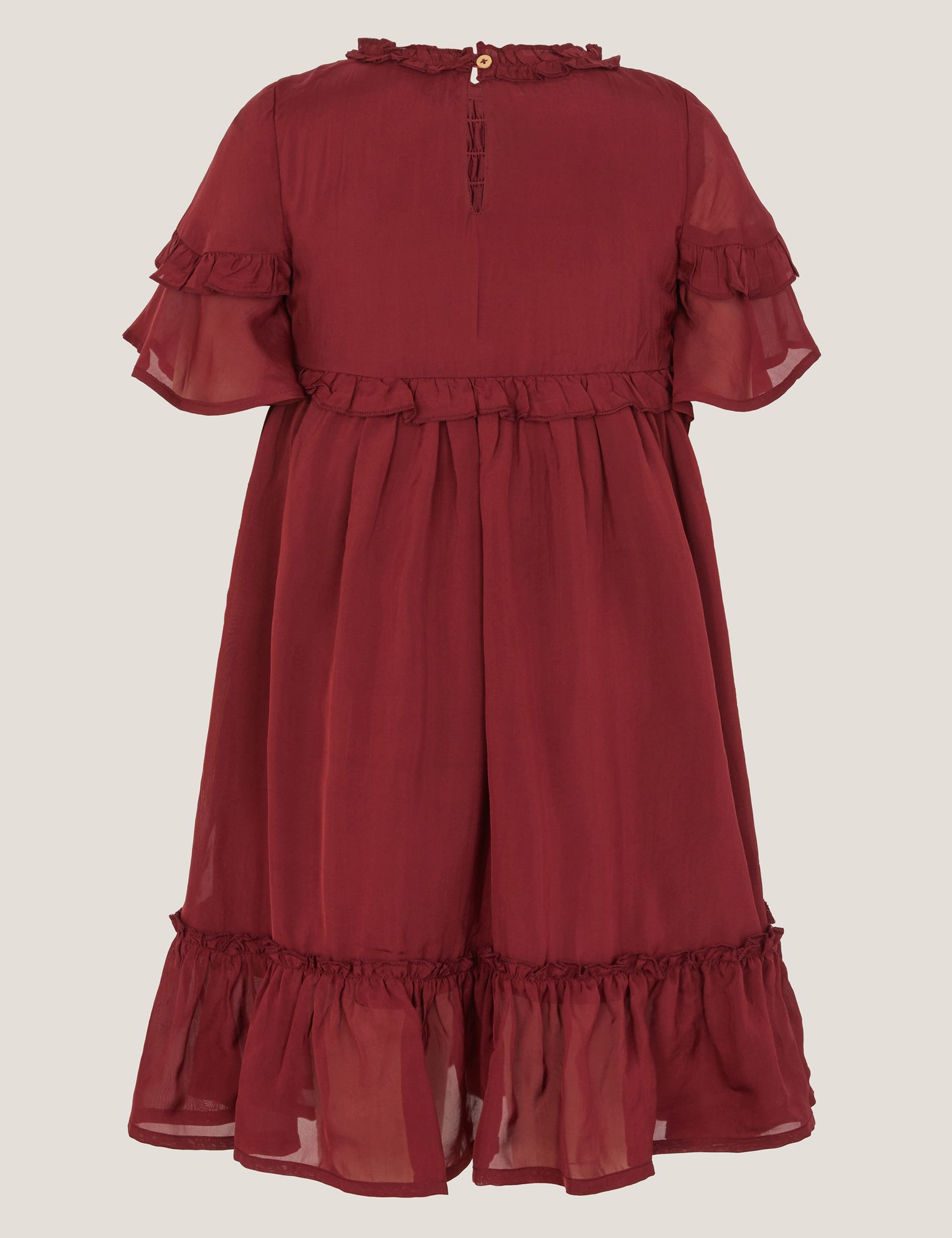 Satin Frilly Smocked Dress (2-13 Yrs) 2 of 3